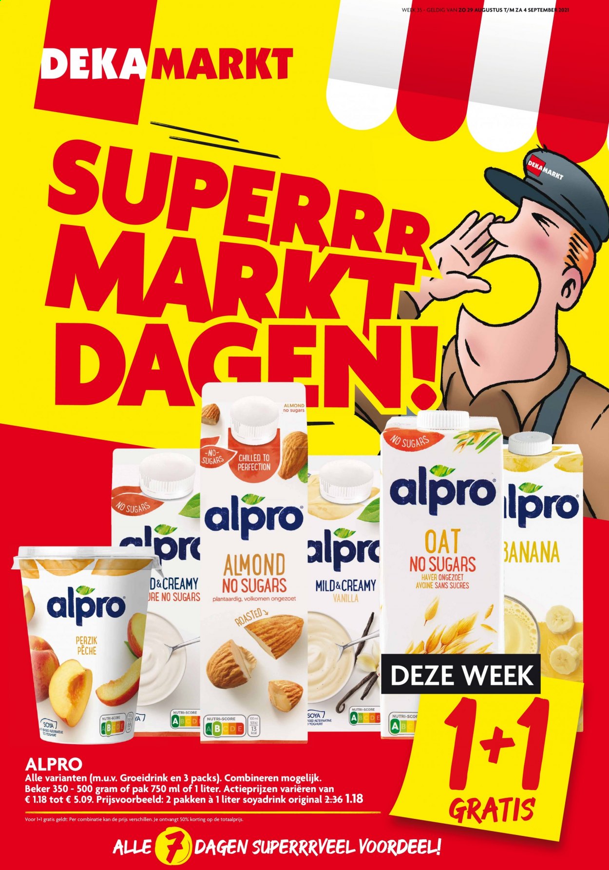 thumbnail - DekaMarkt-aanbieding - 29-8-2021 - 4-9-2021 -  producten in de aanbieding - perzik, yoghurt. Pagina 1.