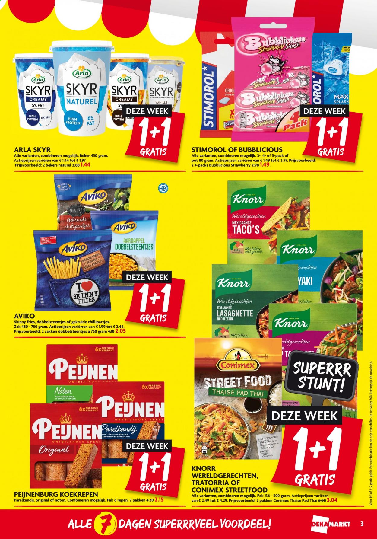 thumbnail - DekaMarkt-aanbieding - 29-8-2021 - 4-9-2021 -  producten in de aanbieding - Knorr, Arla, Skyr, Peijnenburg. Pagina 3.