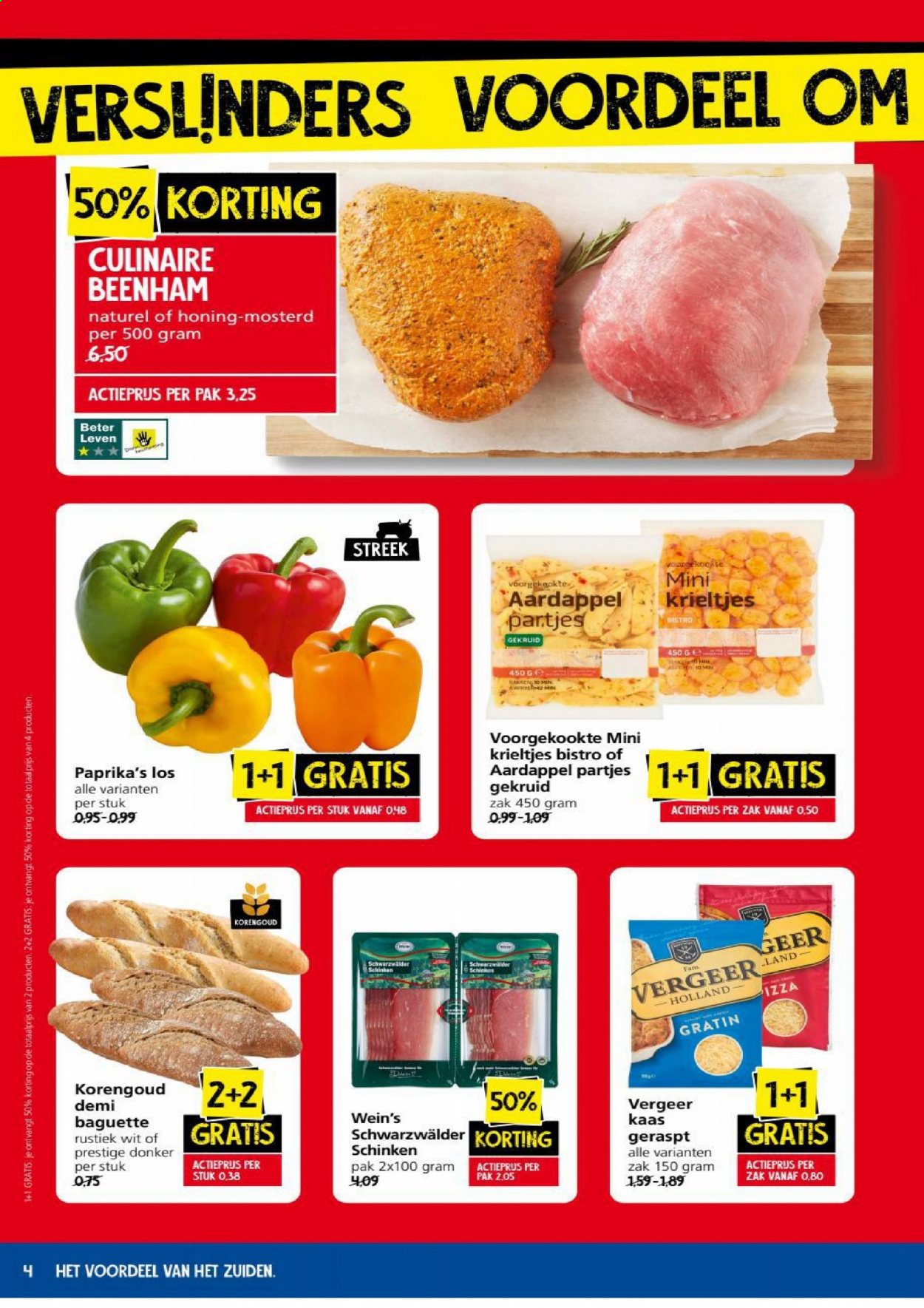 thumbnail - Jan Linders-aanbieding - 30-8-2021 - 5-9-2021 -  producten in de aanbieding - baguette, krieltjes, beenham, kaas, mosterd. Pagina 4.