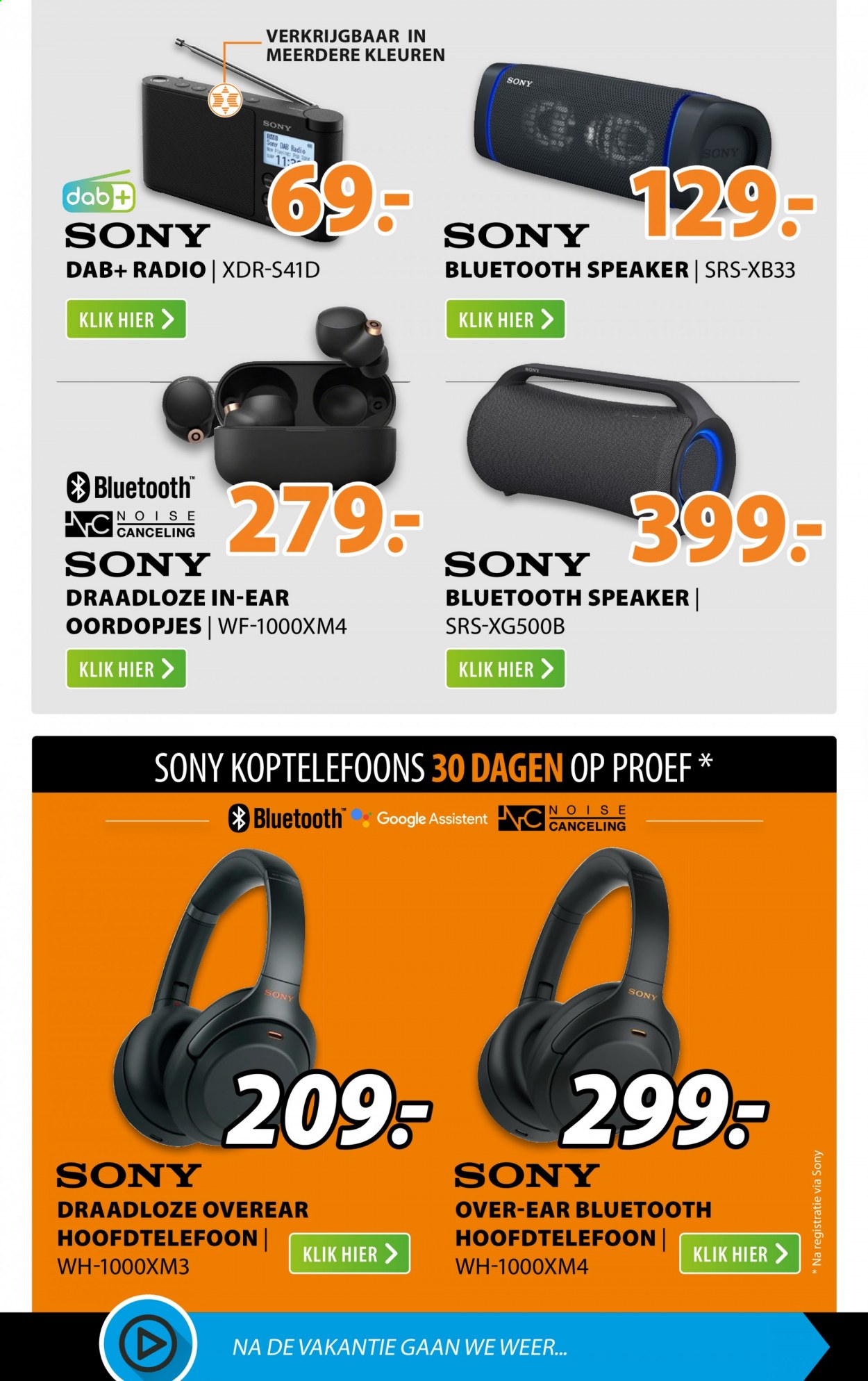 thumbnail - Expert-aanbieding - 30-8-2021 - 5-9-2021 -  producten in de aanbieding - Sony, dab radio, Bluetooth Speaker, hoofdtelefoon. Pagina 18.