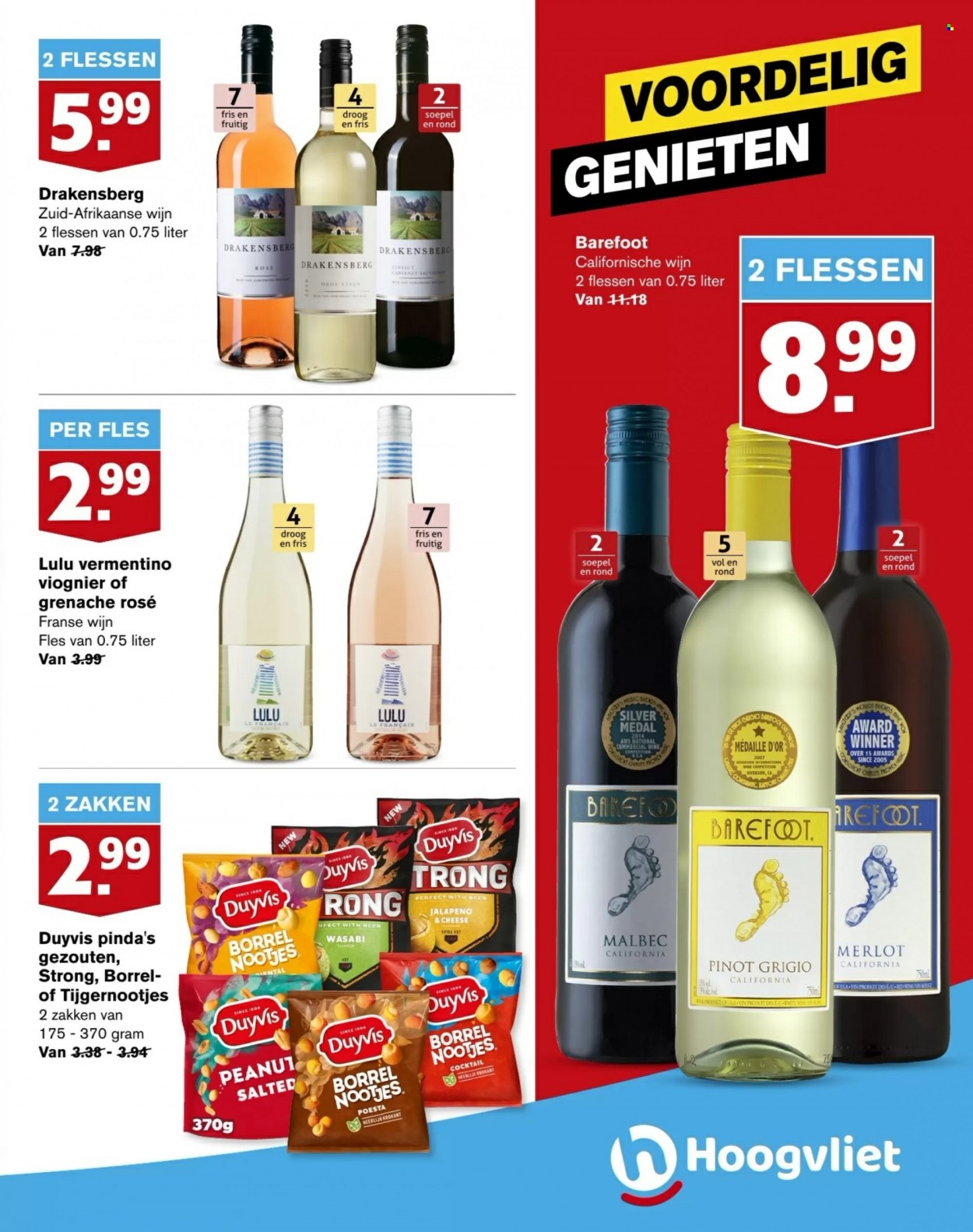 thumbnail - Hoogvliet-aanbieding - 15-9-2021 - 21-9-2021 -  producten in de aanbieding - pinda's, wasabi, Merlot, wijn. Pagina 23.