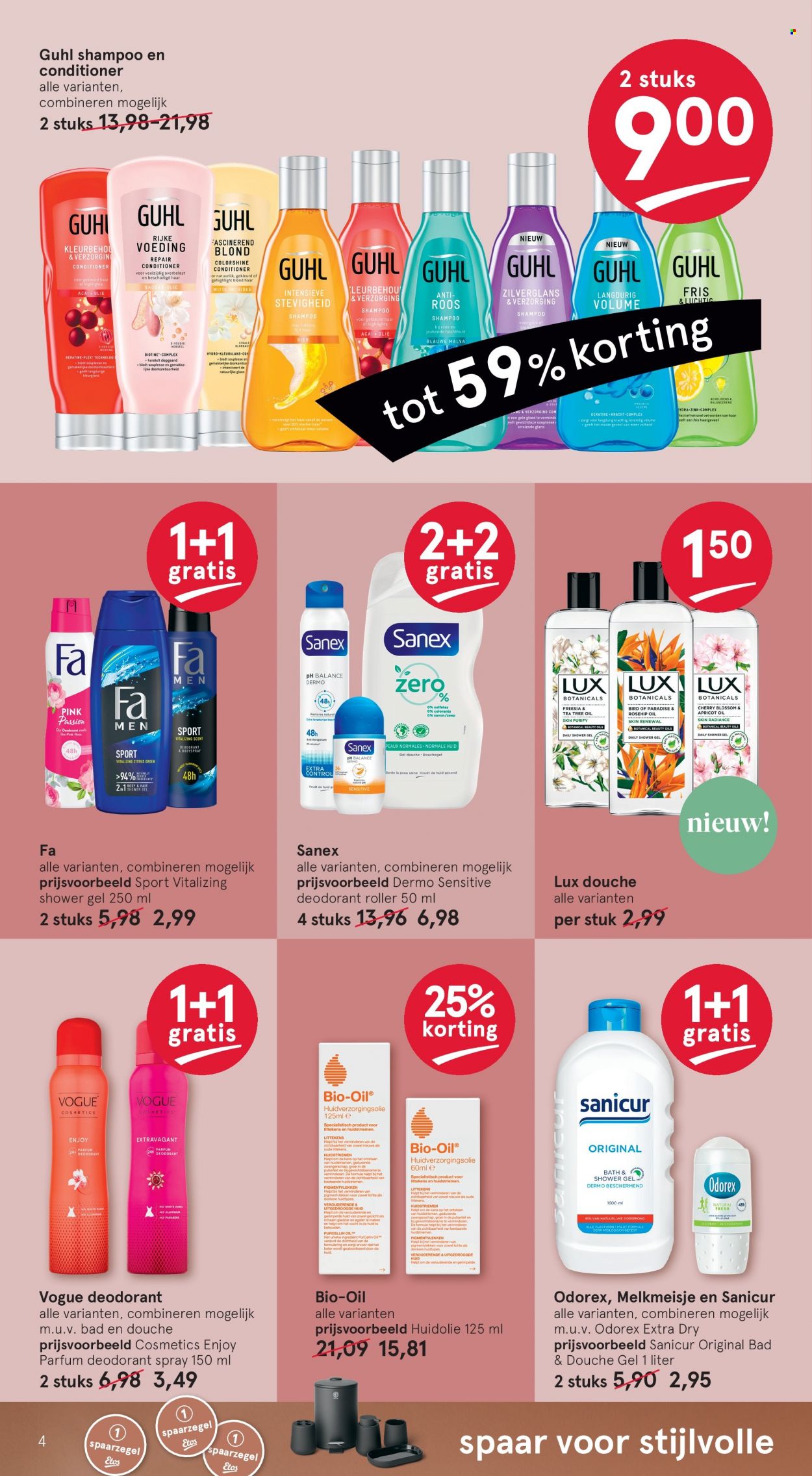 thumbnail - Etos-aanbieding - 13-9-2021 - 26-9-2021 -  producten in de aanbieding - shampoo, Sanex, shower, showergel, Fa, huidolie, conditioner, deodorant, Odorex. Pagina 4.