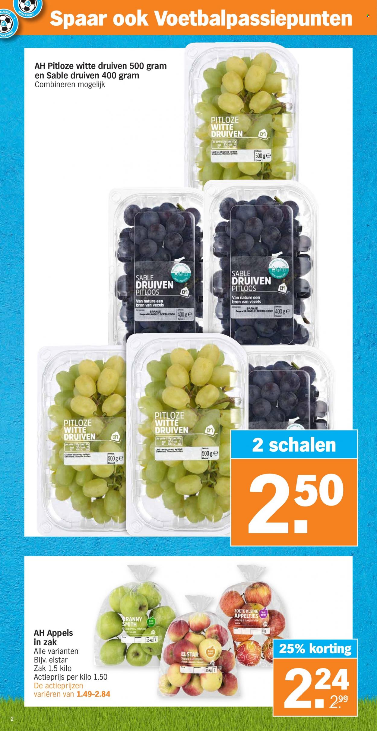 thumbnail - Albert Heijn-aanbieding - 20-9-2021 - 26-9-2021 -  producten in de aanbieding - appels, druiven. Pagina 2.