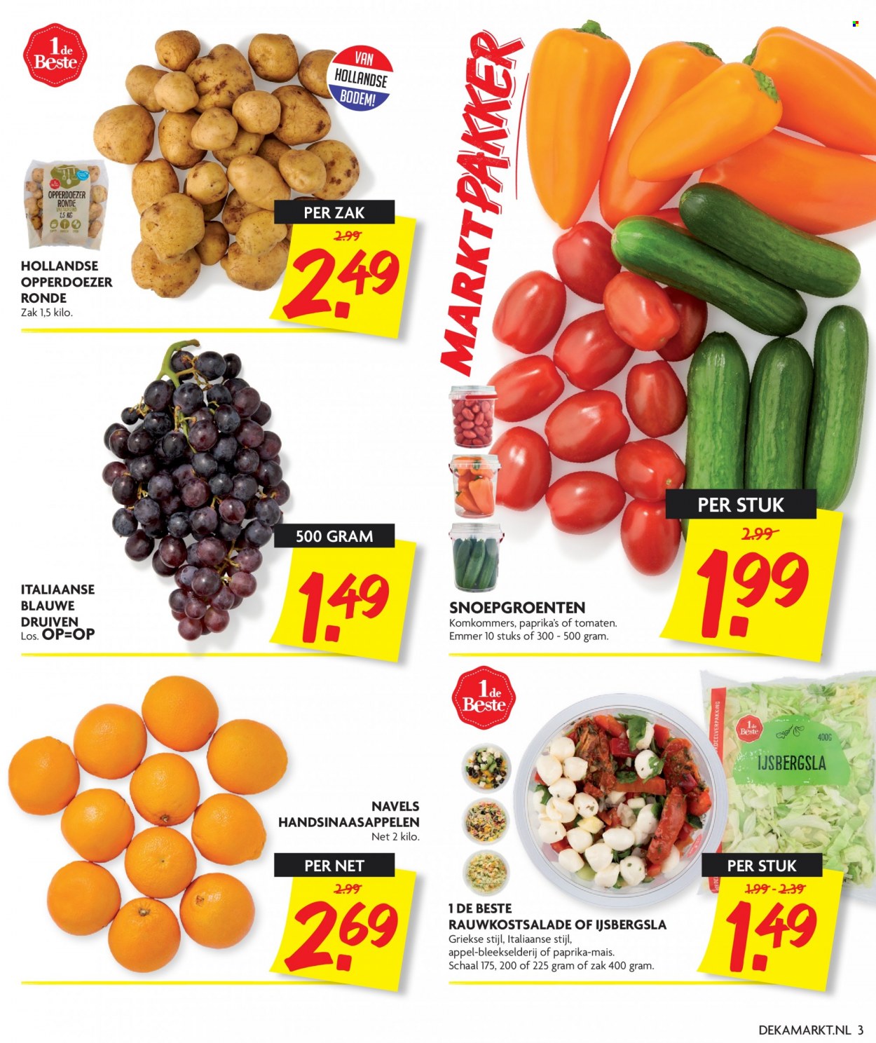 thumbnail - DekaMarkt-aanbieding - 19-9-2021 - 25-9-2021 -  producten in de aanbieding - bleekselderij, ijsbergsla, Opperdoezer Ronde, druiven, maïs. Pagina 3.