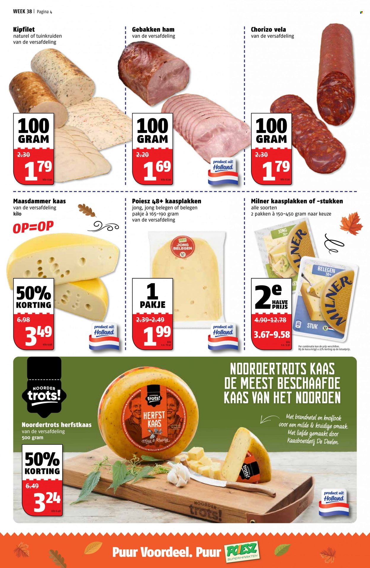 thumbnail - Poiesz-aanbieding - 20-9-2021 - 26-9-2021 -  producten in de aanbieding - kipfilet, ham, chorizo, kaas. Pagina 6.
