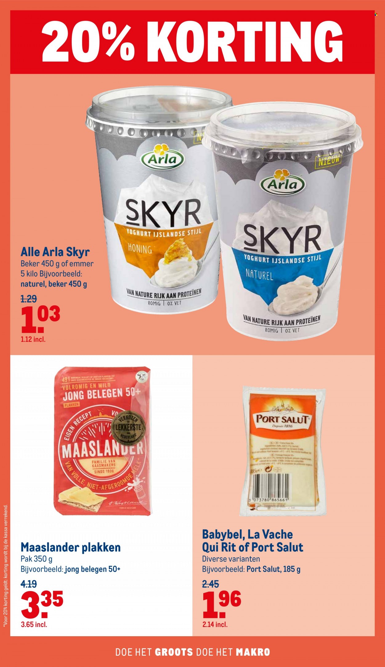 thumbnail - Makro-aanbieding - 29-9-2021 - 12-10-2021 -  producten in de aanbieding - Arla, Babybel, La Vache Qui Rit, Skyr, yoghurt. Pagina 45.