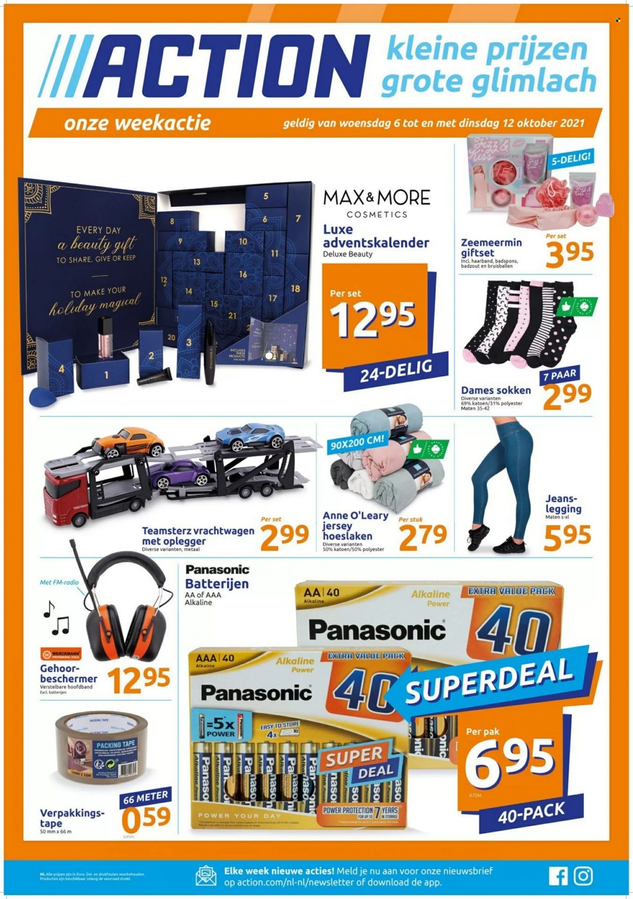 thumbnail - Action-aanbieding - 6-10-2021 - 12-10-2021 -  producten in de aanbieding - geschenkset, Panasonic, hoeslaken, jeans. Pagina 2.