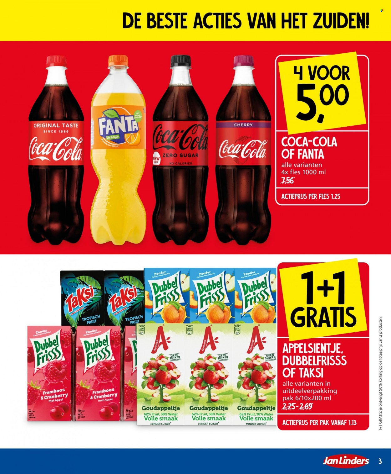 thumbnail - Jan Linders-aanbieding - 11-10-2021 - 17-10-2021 -  producten in de aanbieding - suiker, cranberry’s, appelsap, appelsientje, Coca-Cola, Fanta. Pagina 3.
