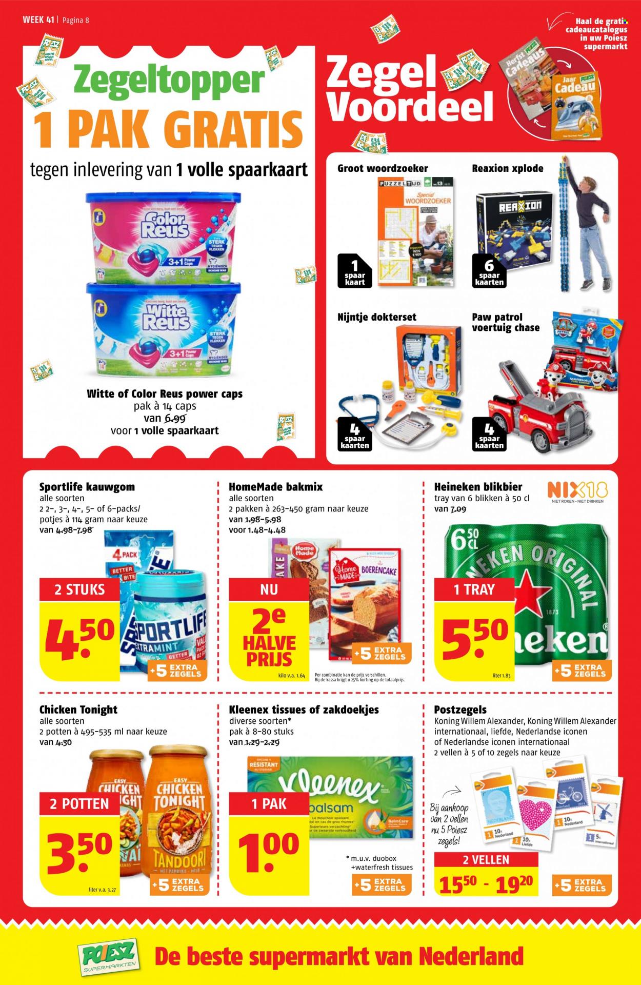 thumbnail - Poiesz-aanbieding - 11-10-2021 - 17-10-2021 -  producten in de aanbieding - Heineken, kauwgom, Kleenex. Pagina 9.