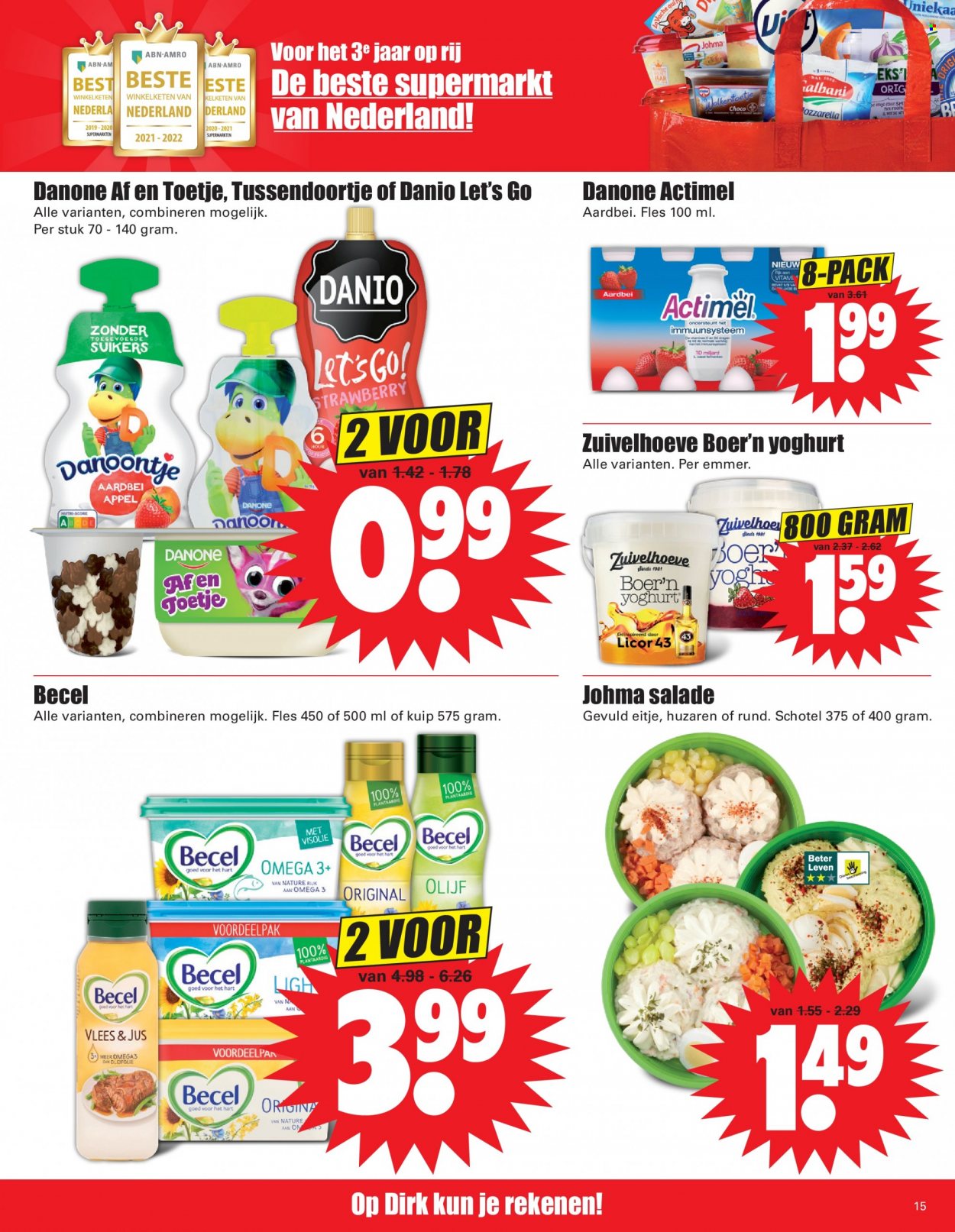 thumbnail - Dirk-aanbieding - 17-10-2021 - 23-10-2021 -  producten in de aanbieding - Danone, yoghurt. Pagina 15.