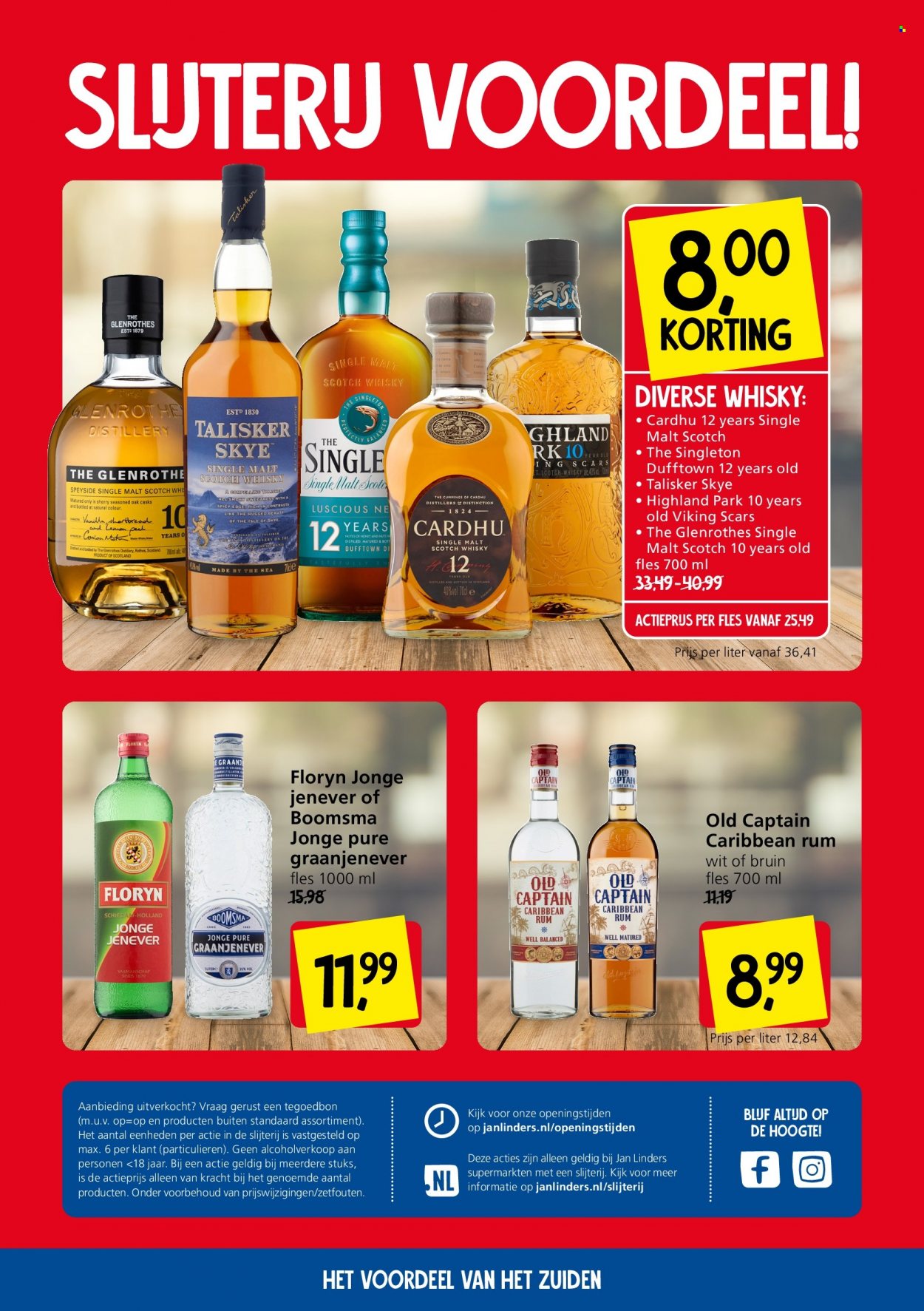 thumbnail - Jan Linders-aanbieding - 18-10-2021 - 24-10-2021 -  producten in de aanbieding - rum, scotch whisky, Single Malt, whisky, Jenever, Talisker, Cardhu. Pagina 2.
