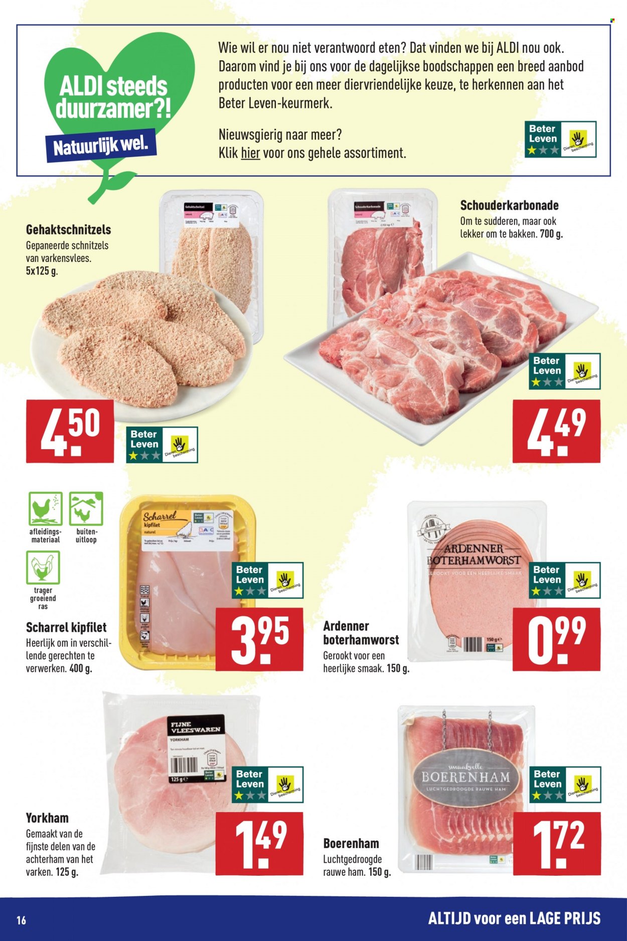 thumbnail - Aldi-aanbieding - 25-10-2021 - 31-10-2021 -  producten in de aanbieding - varkensvlees, kipfilet, ham, yorkham, achterham. Pagina 16.