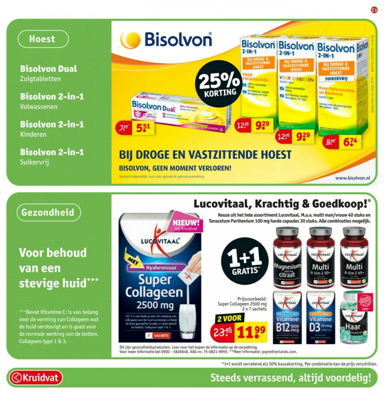 thumbnail - Kruidvat-aanbieding - 26-10-2021 - 7-11-2021 -  producten in de aanbieding - B12, Bisolvon, hoest, Lucovitaal, magnesium, vitamine. Pagina 53.