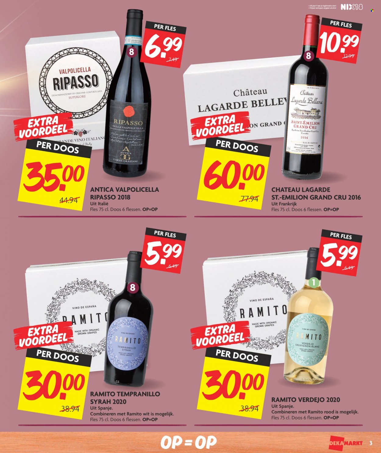 thumbnail - DekaMarkt-aanbieding - 24-10-2021 - 30-10-2021 -  producten in de aanbieding - Sauvignon Blanc, Valpolicella. Pagina 3.