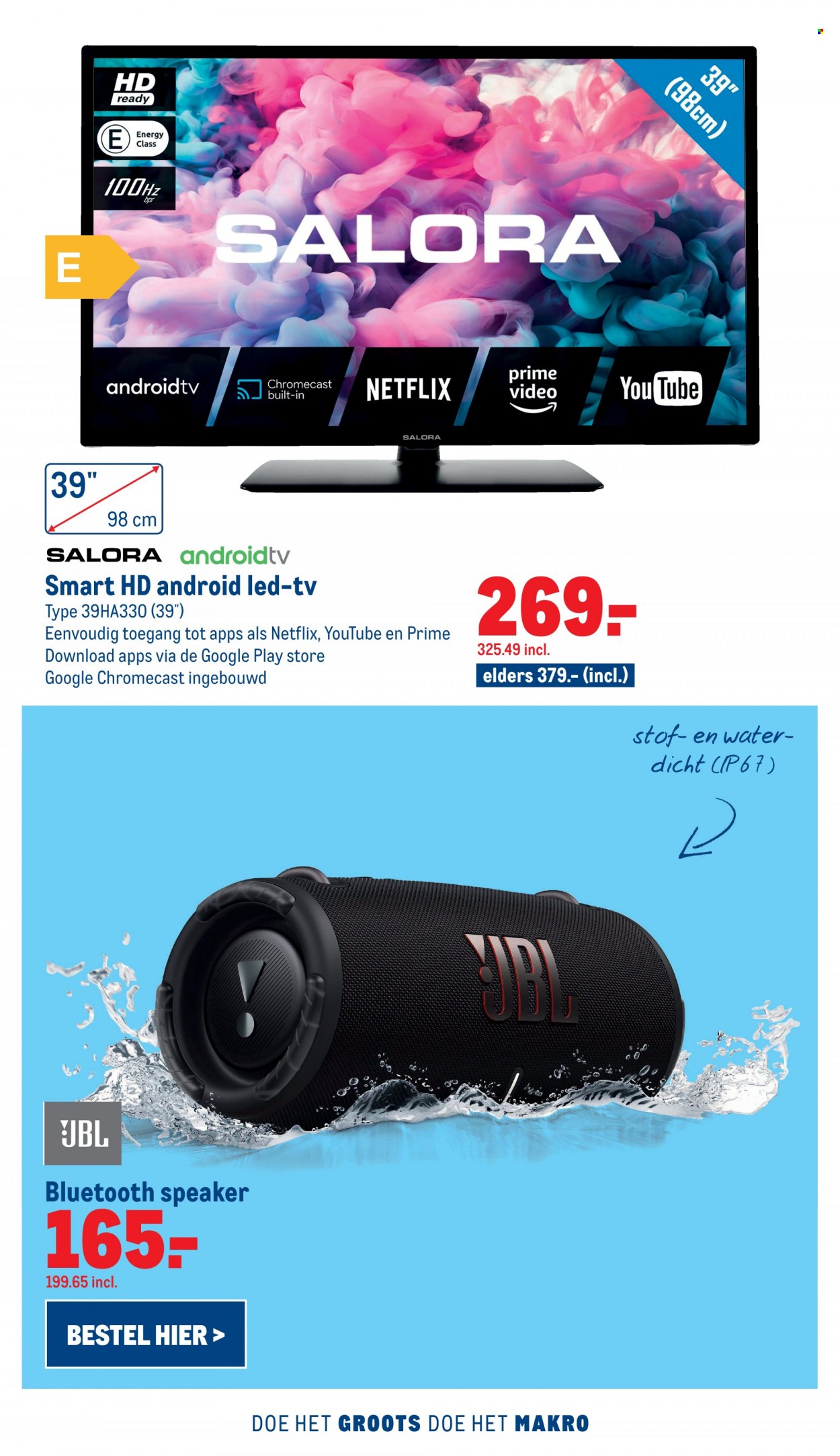 thumbnail - Makro-aanbieding - 27-10-2021 - 9-11-2021 -  producten in de aanbieding - Chromecast, TV, Bluetooth Speaker, JBL. Pagina 20.