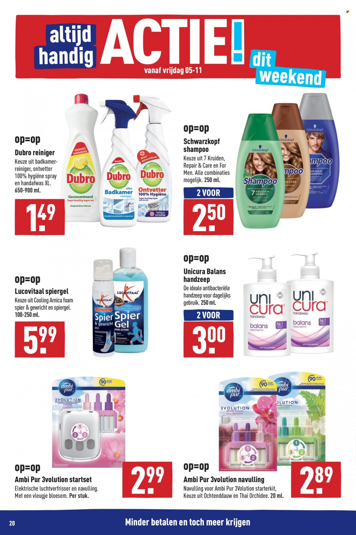 thumbnail - Aldi-aanbieding - 1-11-2021 - 7-11-2021 -  producten in de aanbieding - handafwas, shampoo, handzeep. Pagina 20.