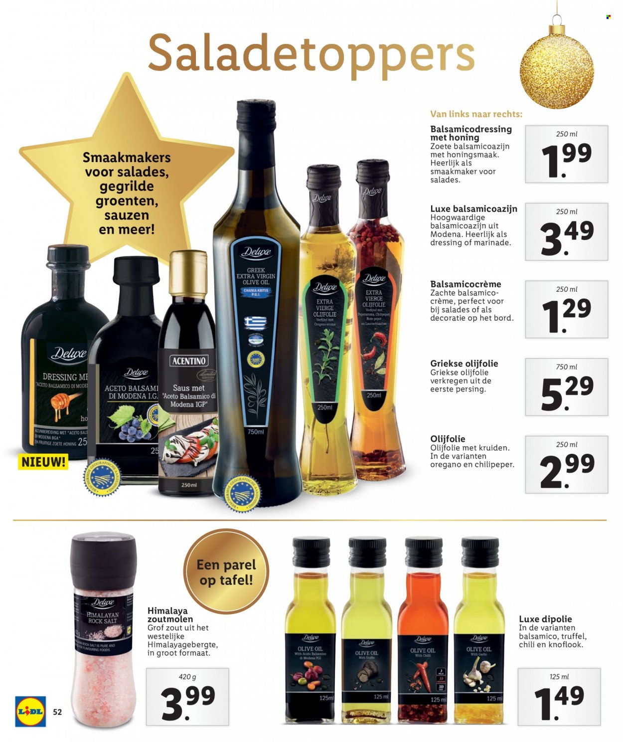 thumbnail - Lidl-aanbieding -  producten in de aanbieding - truffel, crème, balsamicoazijn, olijfolie, balsamico. Pagina 52.