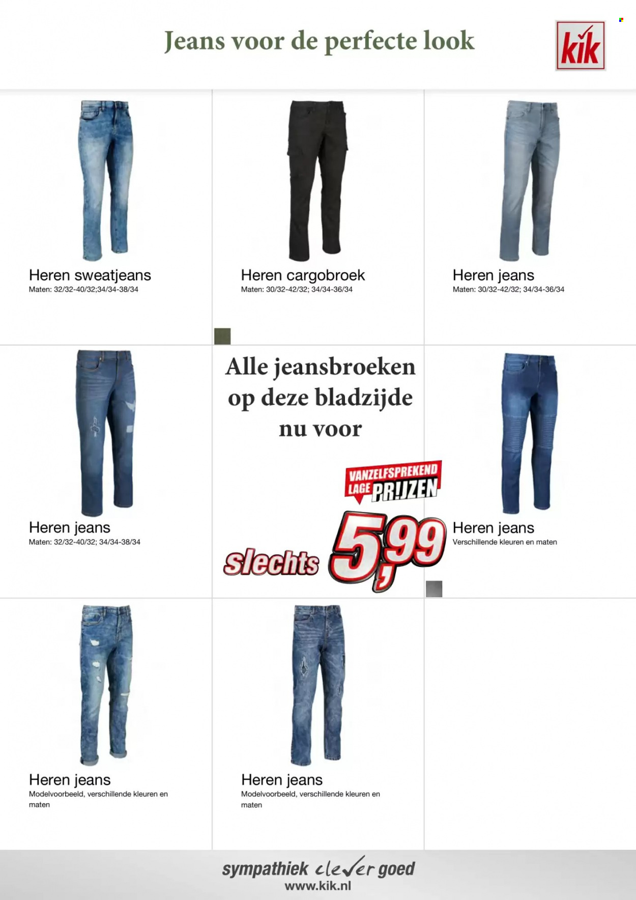 thumbnail - Kik-aanbieding -  producten in de aanbieding - Cargo broek, jeans. Pagina 14.