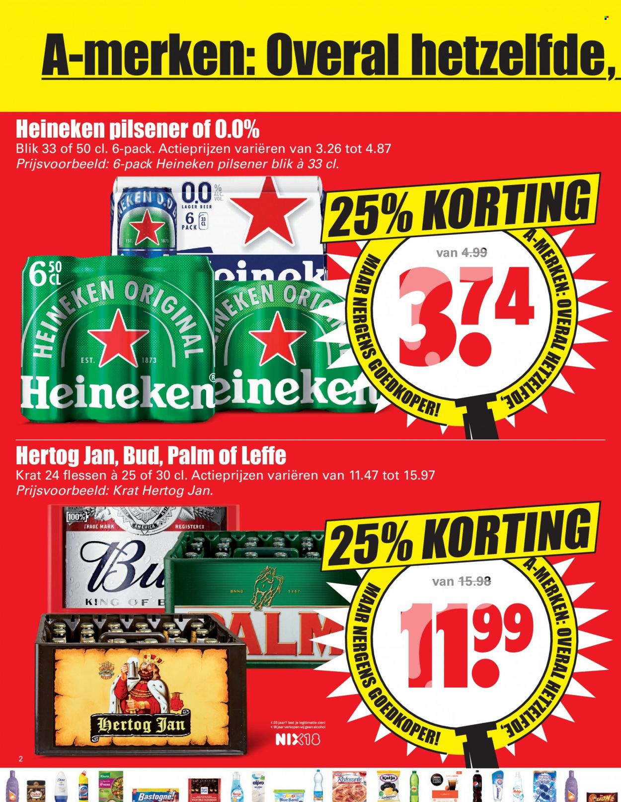 thumbnail - Dirk-aanbieding - 14-11-2021 - 20-11-2021 -  producten in de aanbieding - Leffe, pilsener, Heineken, Hertog Jan, Calvé. Pagina 2.