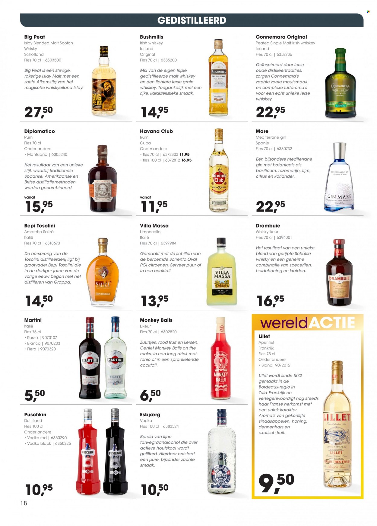 thumbnail - Hanos-aanbieding - 15-11-2021 - 28-11-2021 -  producten in de aanbieding - kersen, basilicum, koriander, rozemarijn, tijm, Martini, Bordeaux, Frankrijk, rum, Drambuie, irish whiskey, Limoncello, scotch whisky, Single Malt, vodka, whiskey, whisky, gin, Grappa, Amaretto. Pagina 18.