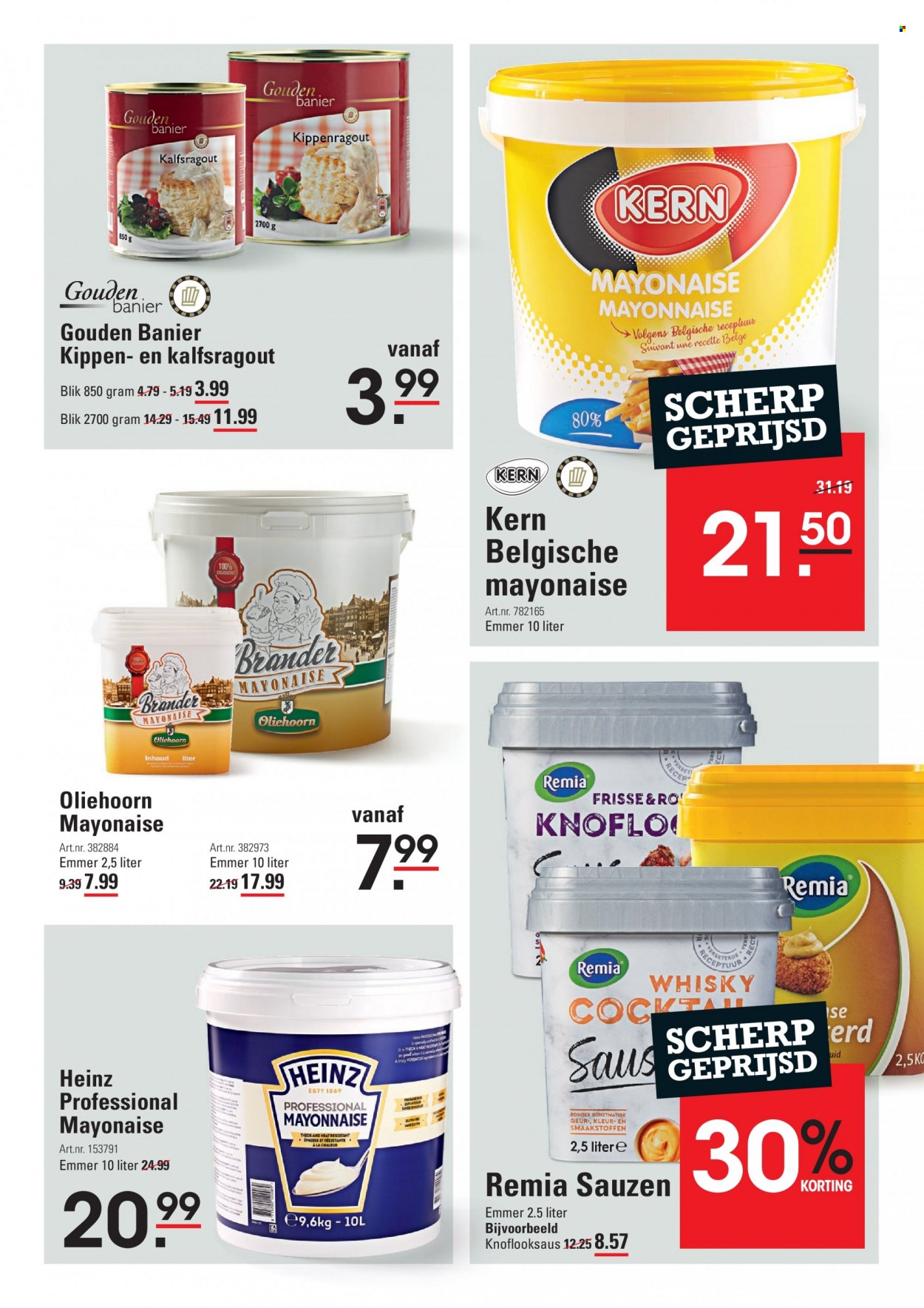 thumbnail - Sligro-aanbieding - 18-11-2021 - 6-12-2021 -  producten in de aanbieding - mayonaise, Heinz, knoflooksaus. Pagina 3.