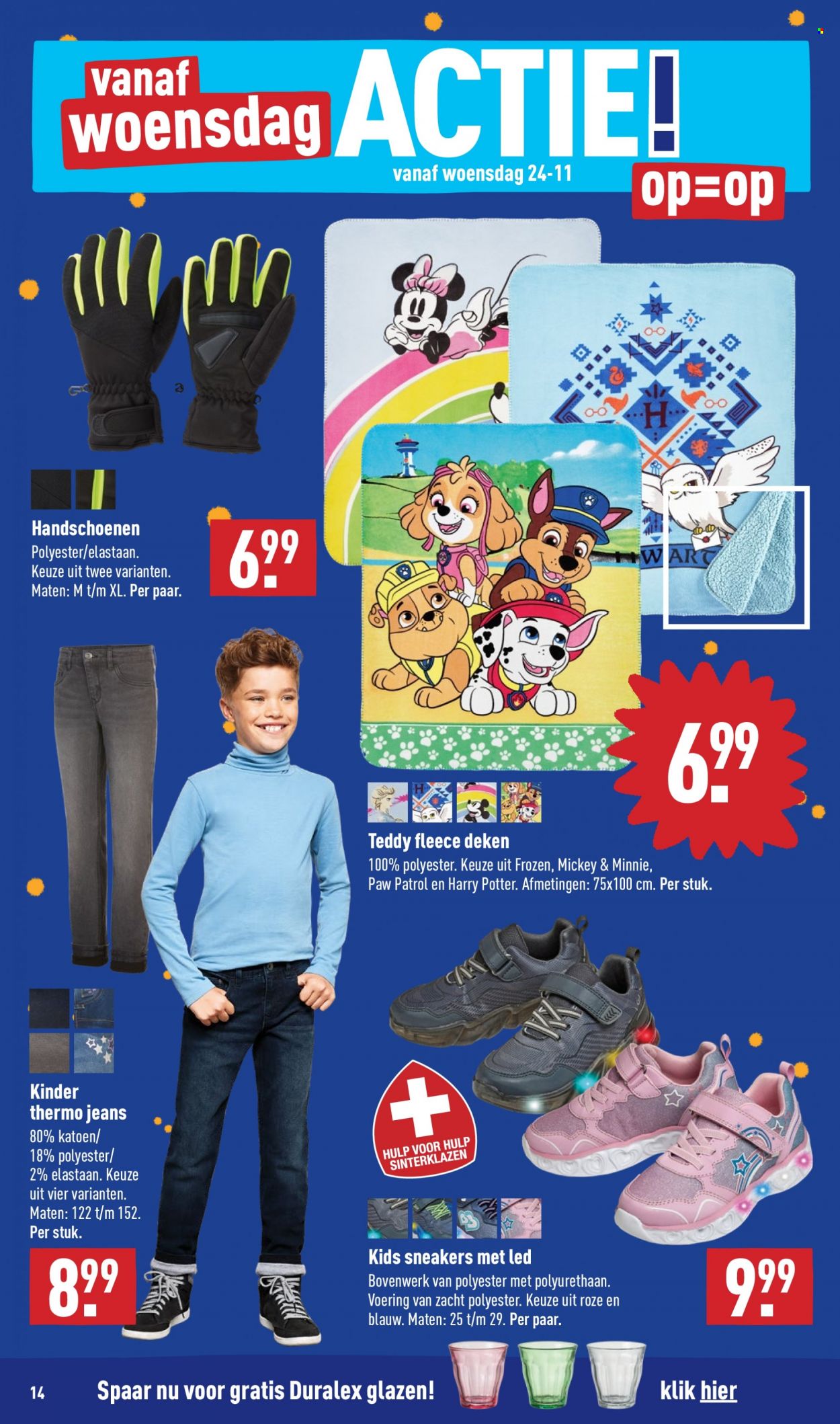 thumbnail - Aldi-aanbieding - 22-11-2021 - 28-11-2021 -  producten in de aanbieding - sneakers, Frozen, jeans, handschoenen. Pagina 14.