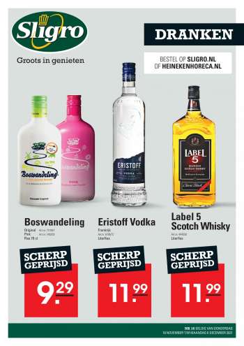 Sligro-aanbieding - 18.11.2021 - 6.12.2021.