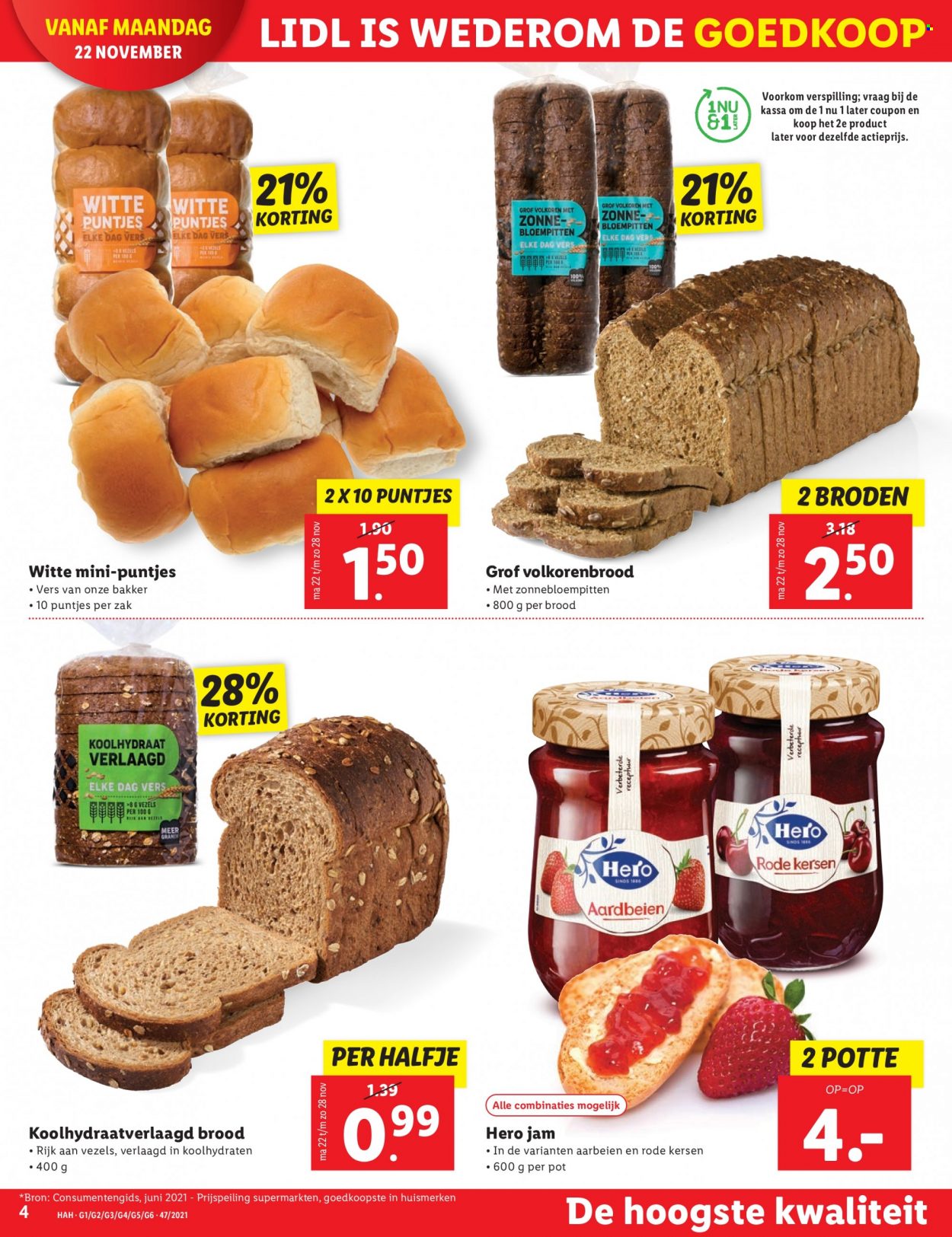thumbnail - Lidl-aanbieding - 22-11-2021 - 28-11-2021 -  producten in de aanbieding - brood, aardbeien, kersen, zonnebloempitten. Pagina 4.