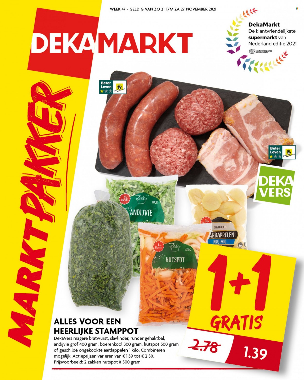 thumbnail - DekaMarkt-aanbieding - 21-11-2021 - 27-11-2021 -  producten in de aanbieding - aardappelen, boerenkool, andijvie. Pagina 1.