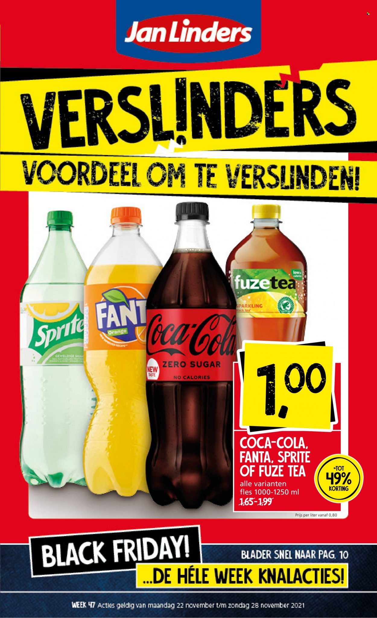 thumbnail - Jan Linders-aanbieding - 22-11-2021 - 28-11-2021 -  producten in de aanbieding - Coca-Cola, Sprite, Fanta, thee, Calvin Klein. Pagina 1.
