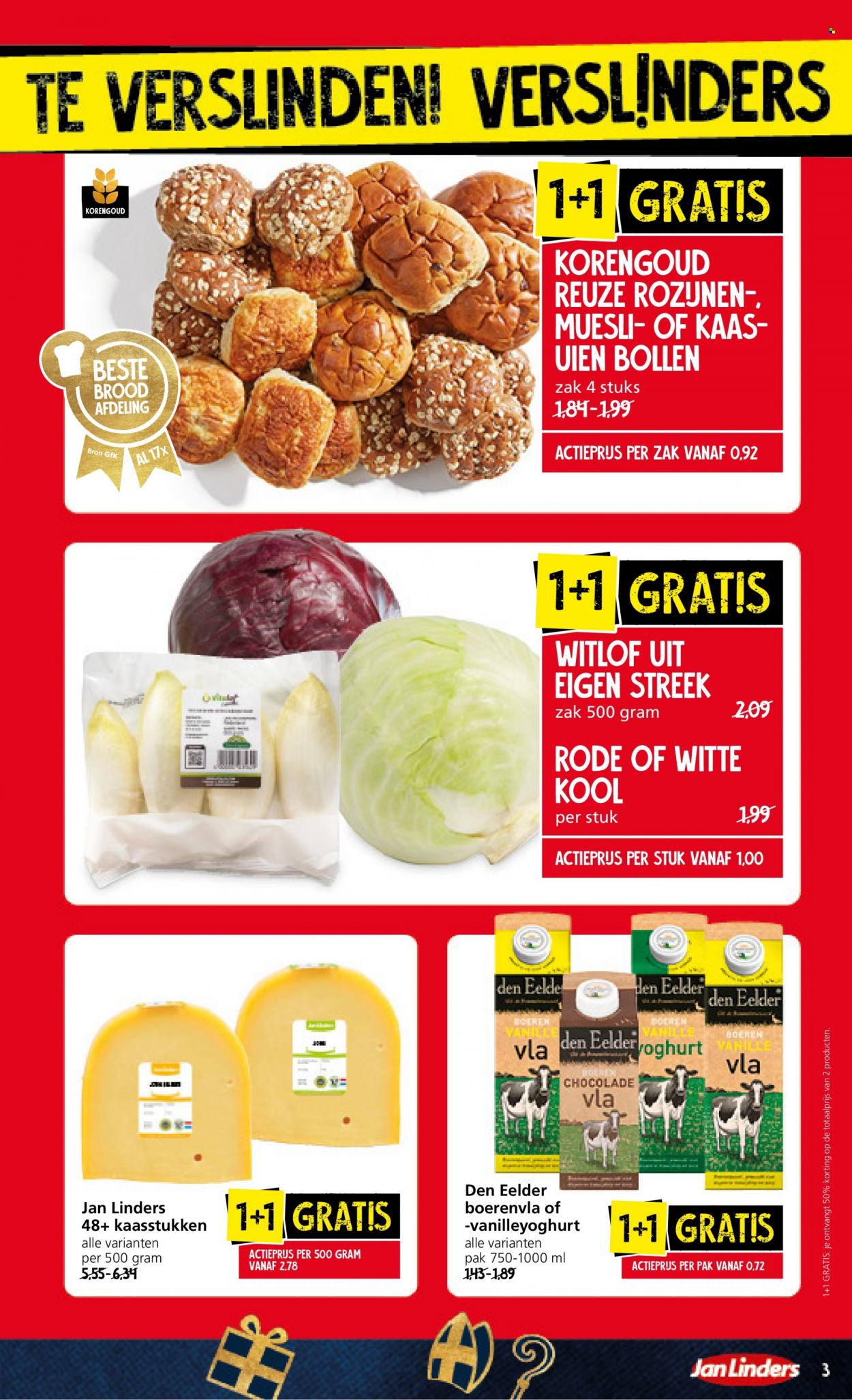thumbnail - Jan Linders-aanbieding - 22-11-2021 - 28-11-2021 -  producten in de aanbieding - brood, witlof, witte kool, kaas, chocolade. Pagina 3.