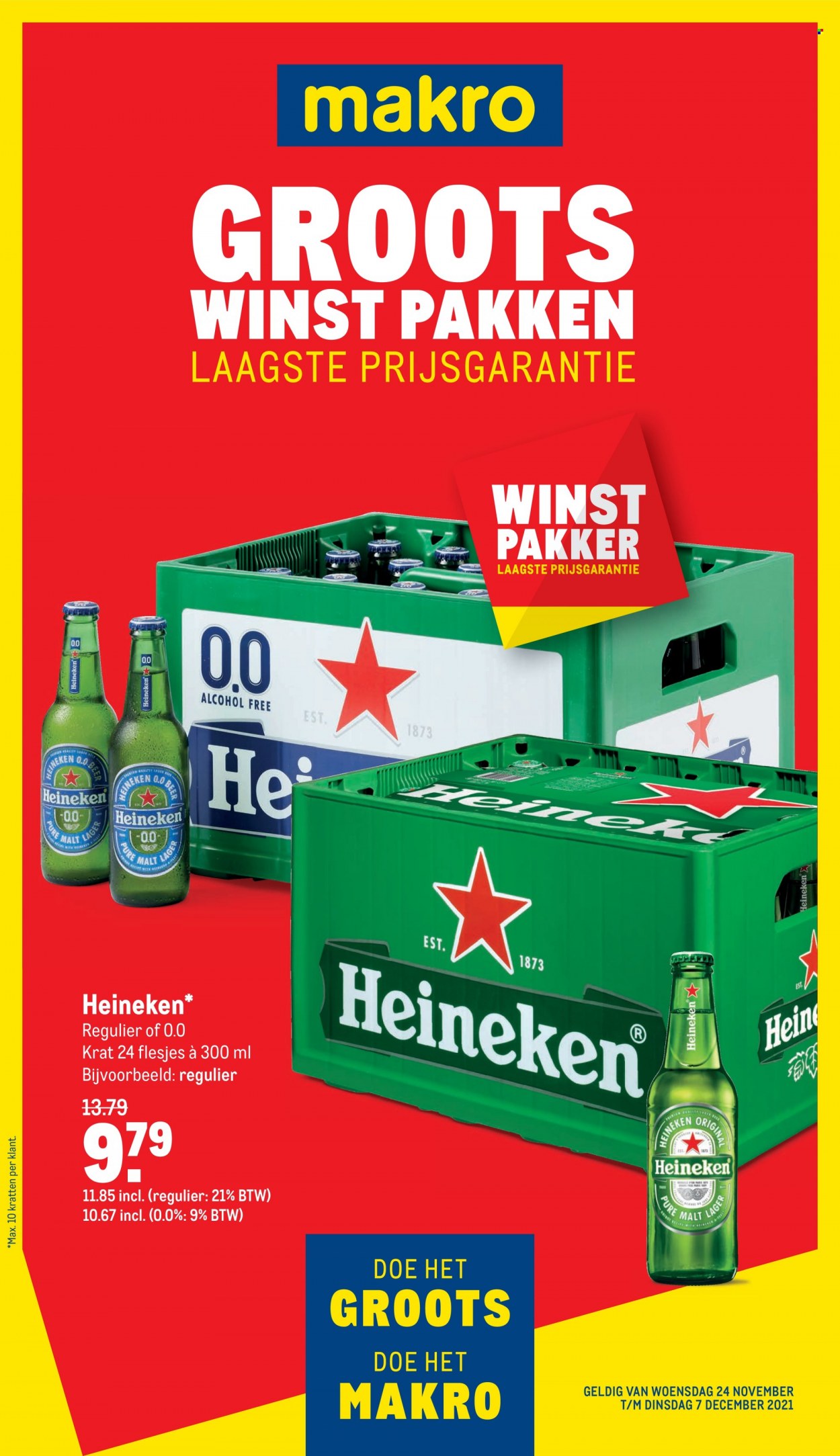 thumbnail - Makro-aanbieding - 24-11-2021 - 7-12-2021 -  producten in de aanbieding - Heineken. Pagina 1.