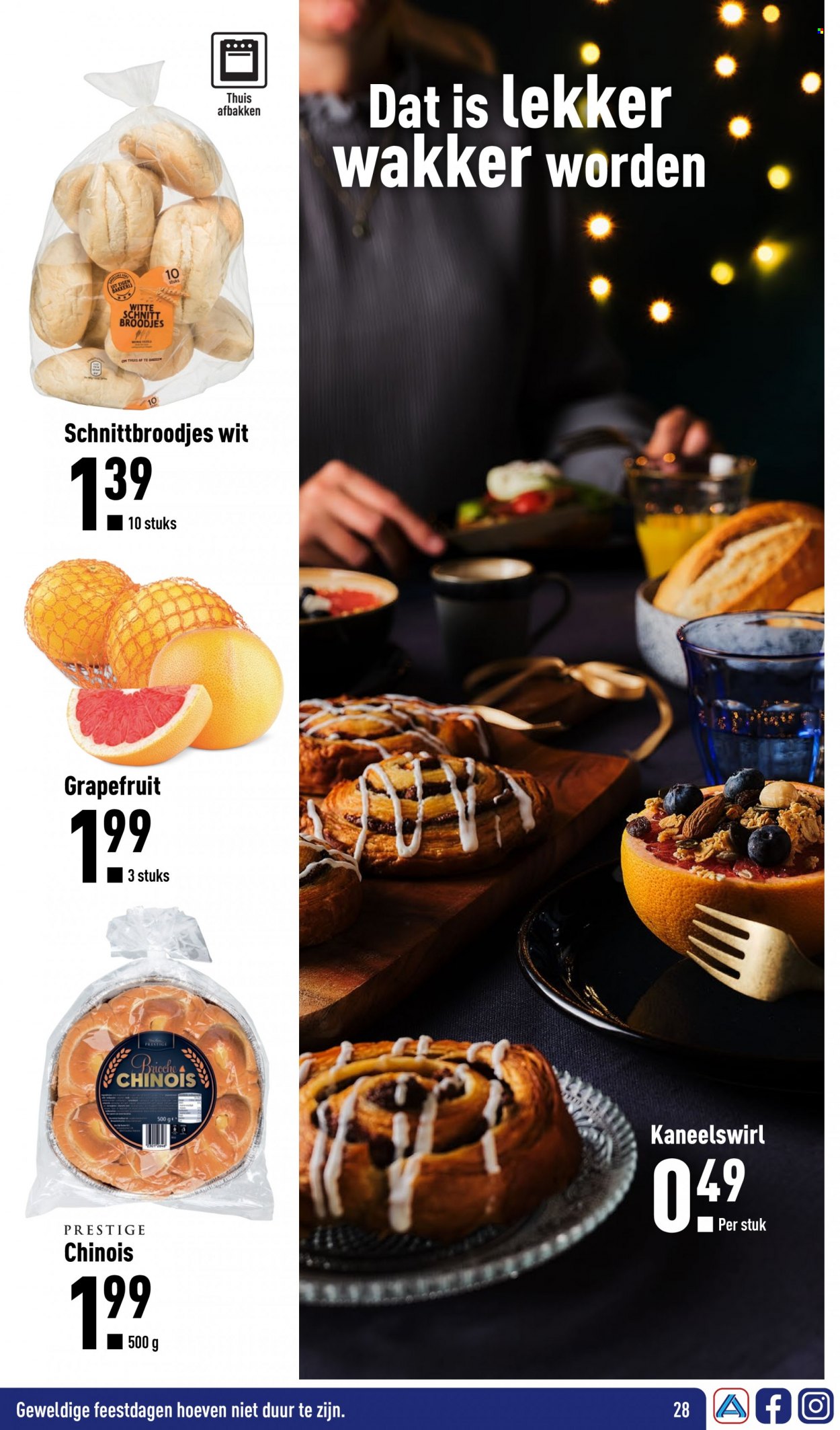thumbnail - Aldi-aanbieding - 8-11-2021 - 5-12-2021 -  producten in de aanbieding - schnittbroodjes, grapefruit, broodje. Pagina 28.