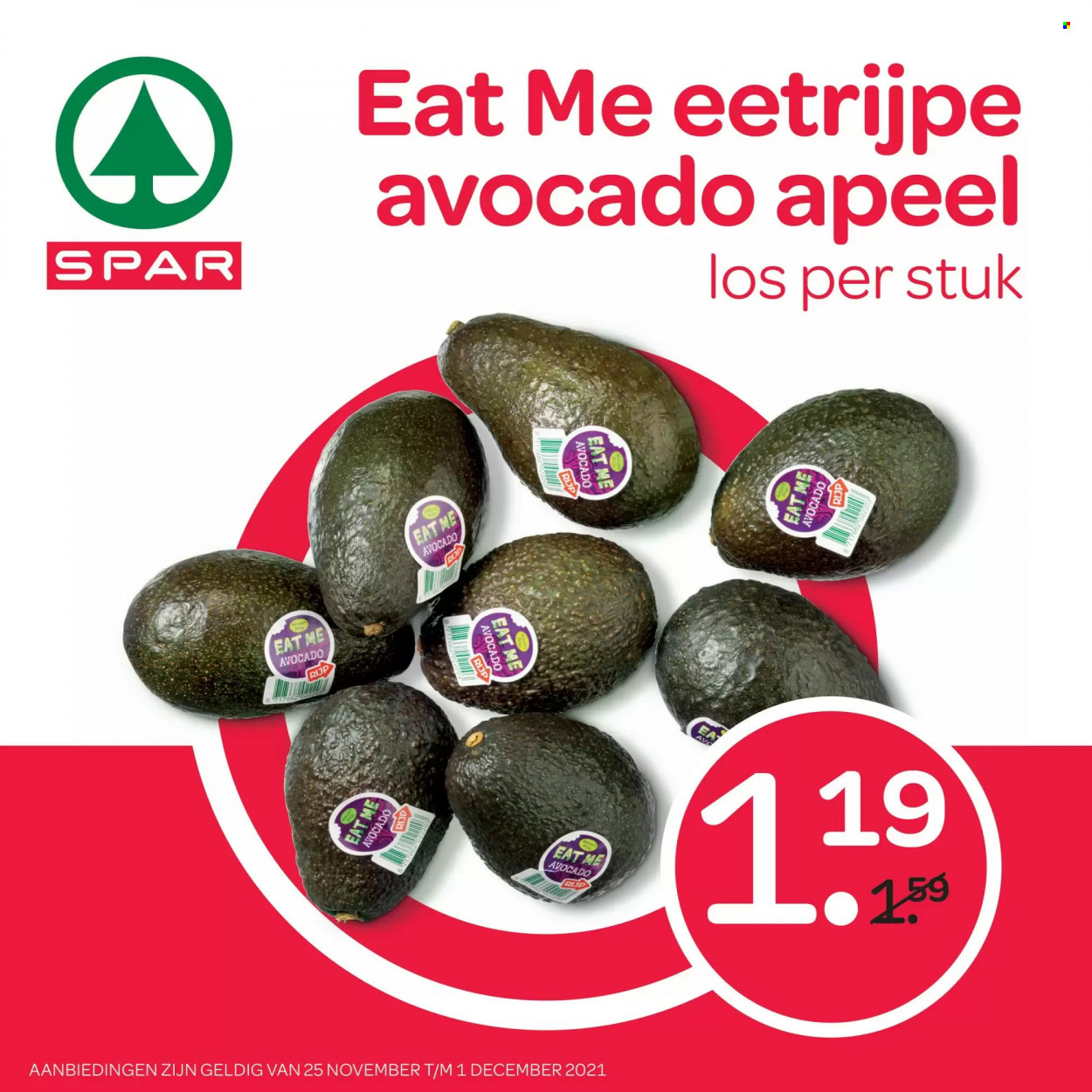 thumbnail - SPAR-aanbieding - 25-11-2021 - 1-12-2021 -  producten in de aanbieding - avocado. Pagina 1.