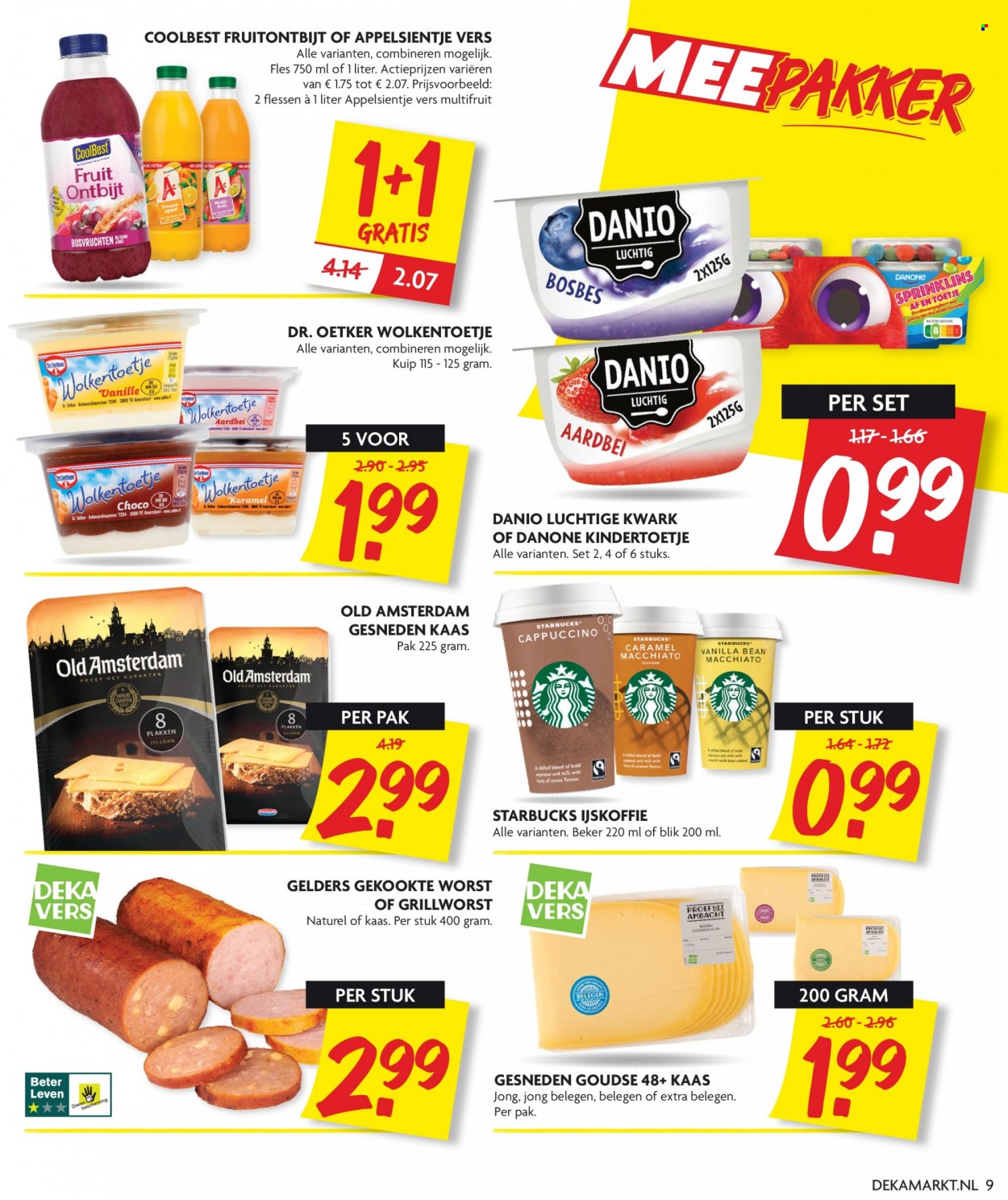 thumbnail - DekaMarkt-aanbieding - 28-11-2021 - 4-12-2021 -  producten in de aanbieding - Danone, Dr. Oetker, kaas, Old Amsterdam, appelsientje, ijskoffie. Pagina 9.