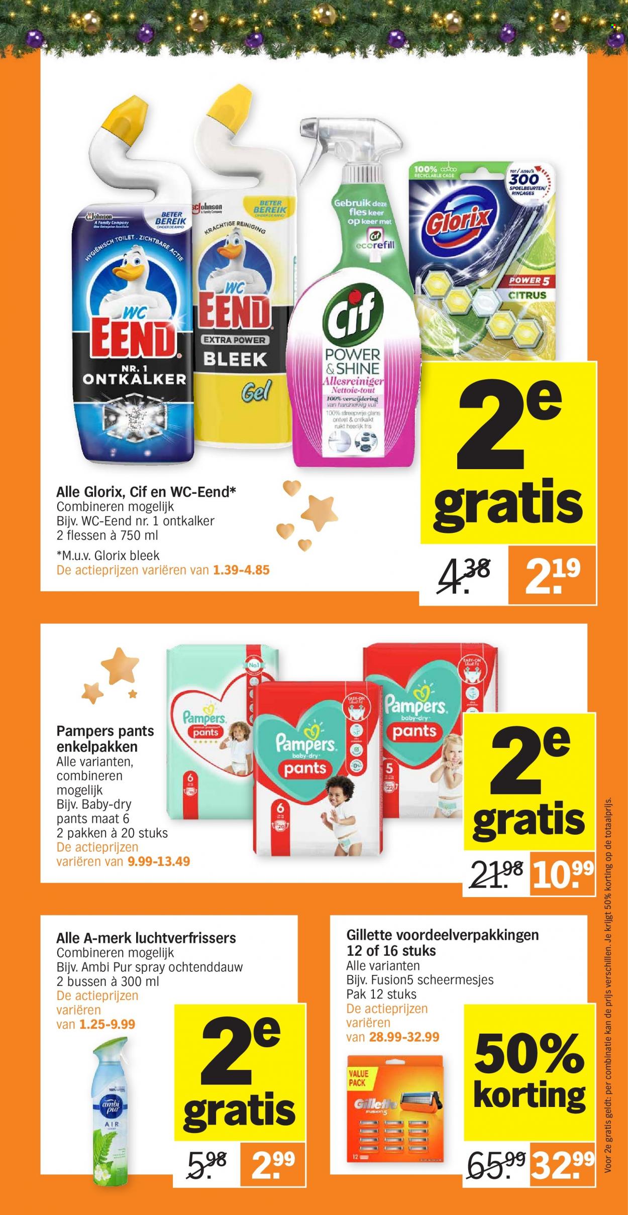 thumbnail - Albert Heijn-aanbieding - 6-12-2021 - 12-12-2021 -  producten in de aanbieding - Pampers, enkelpakken, Cif, Gillette. Pagina 13.