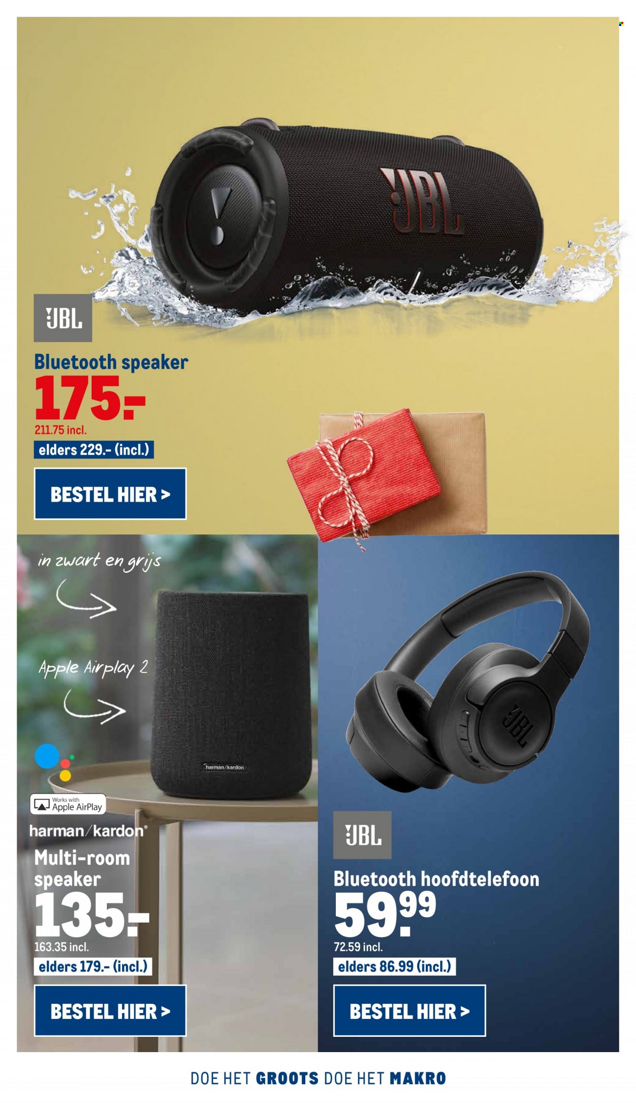 thumbnail - Makro-aanbieding - 8-12-2021 - 24-12-2021 -  producten in de aanbieding - room, Bluetooth Speaker, JBL, hoofdtelefoon. Pagina 15.