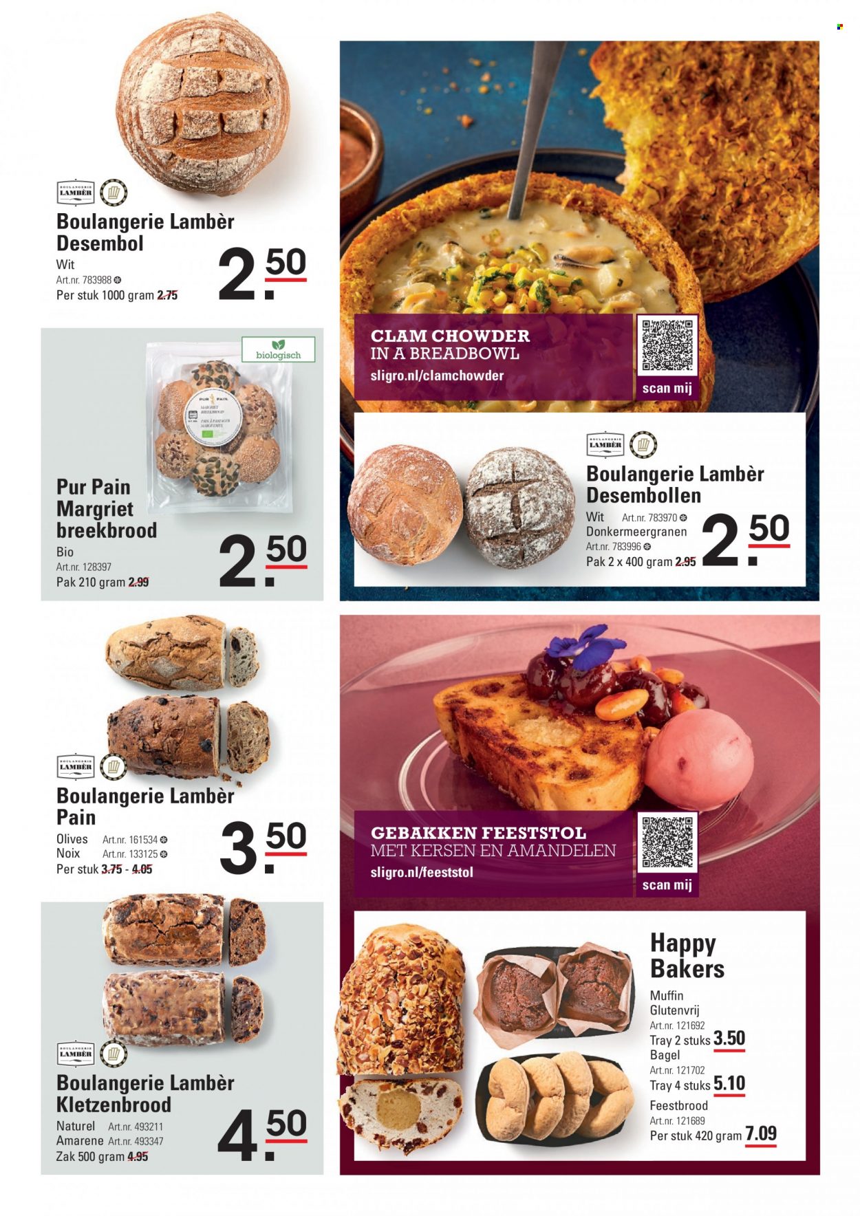 thumbnail - Sligro-aanbieding - 9-12-2021 - 31-12-2021 -  producten in de aanbieding - breekbrood, kersen, amandelen. Pagina 21.