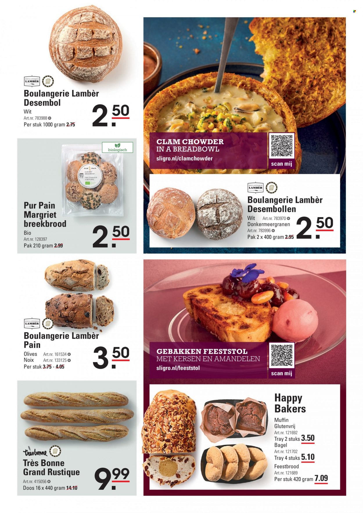 thumbnail - Sligro-aanbieding - 9-12-2021 - 31-12-2021 -  producten in de aanbieding - breekbrood, kersen, amandelen. Pagina 23.