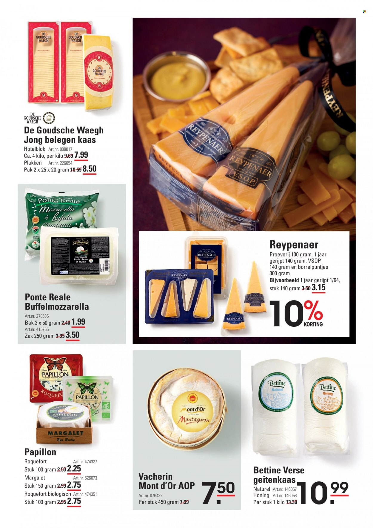 thumbnail - Sligro-aanbieding - 9-12-2021 - 31-12-2021 -  producten in de aanbieding - belegen kaas, buffelmozzarella, kaas, mozzarella, roquefort, Vacherin. Pagina 43.
