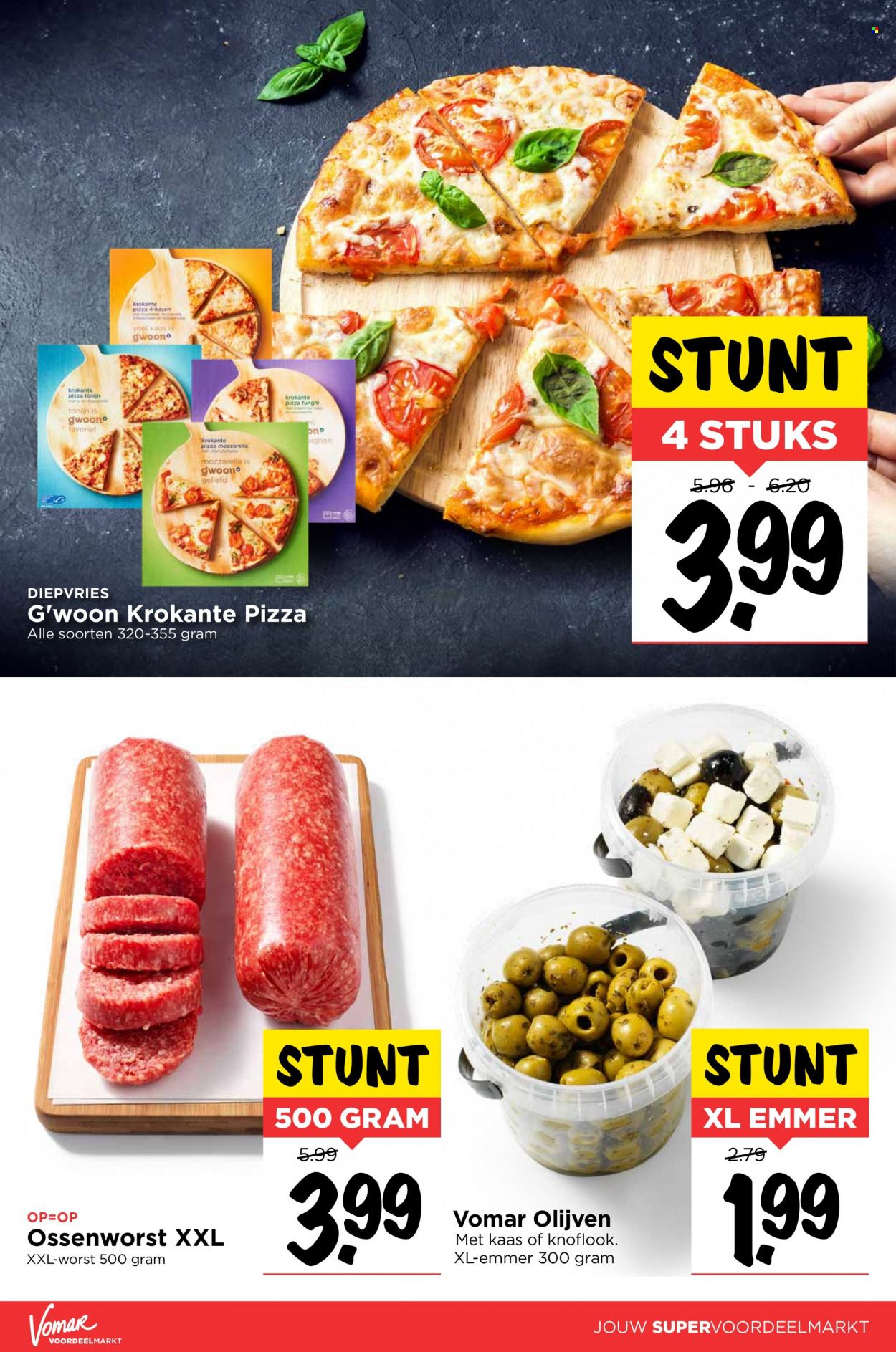 thumbnail - Vomar-aanbieding - 9-12-2021 - 11-12-2021 -  producten in de aanbieding - tonijn, pizza, kaas, olijven. Pagina 3.