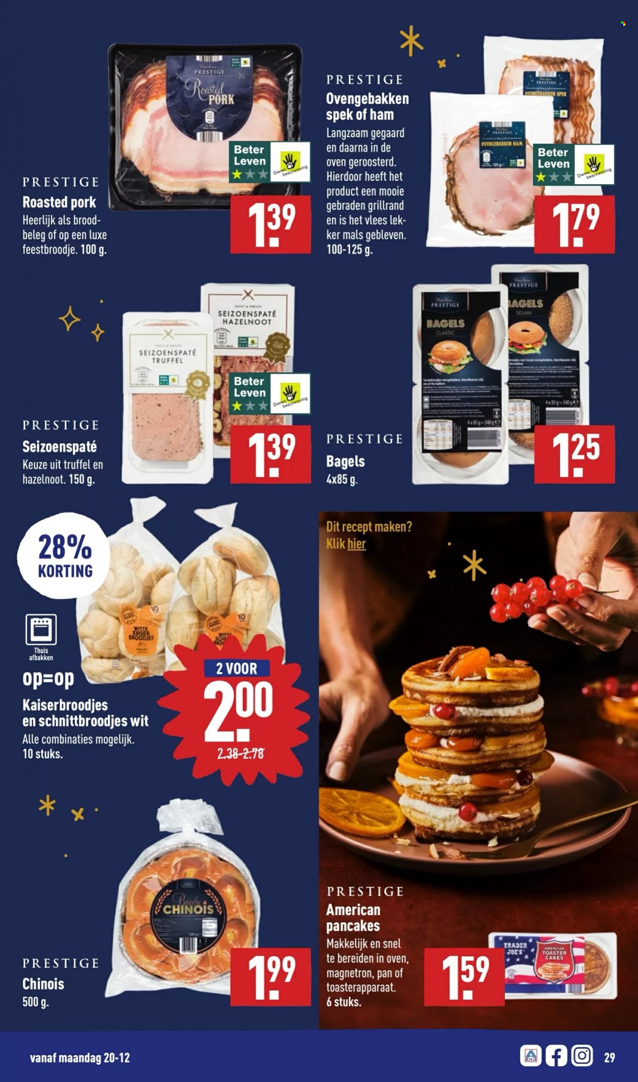 thumbnail - Aldi-aanbieding - 20-12-2021 - 26-12-2021 -  producten in de aanbieding - bagels, kaiserbroodjes, schnittbroodjes, brood, broodje, ham. Pagina 29.