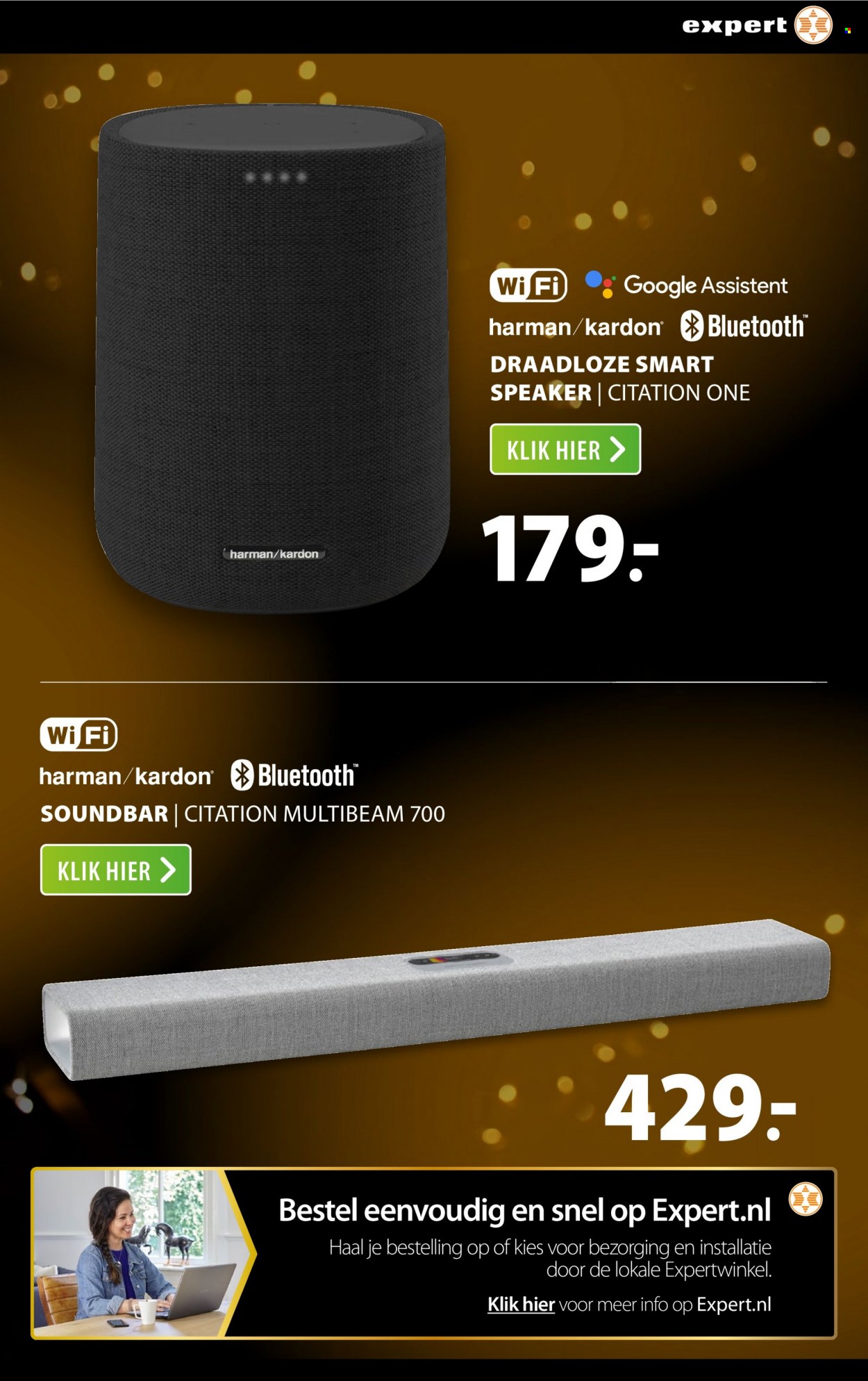 thumbnail - Expert-aanbieding - 20-12-2021 - 2-1-2022 -  producten in de aanbieding - draadloze smart speaker, soundbar. Pagina 13.