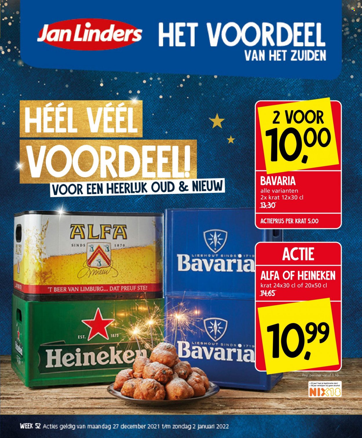 thumbnail - Jan Linders-aanbieding - 27-12-2021 - 2-1-2022 -  producten in de aanbieding - Alfa, Heineken, Bavaria. Pagina 1.