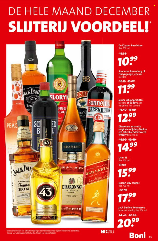 thumbnail - Boni-aanbieding - 29-12-2021 - 4-1-2022 -  producten in de aanbieding - blended scotch whisky, cognac, scotch whisky, Amaretto, Jenever, Johnnie Walker, Baileys. Pagina 13.