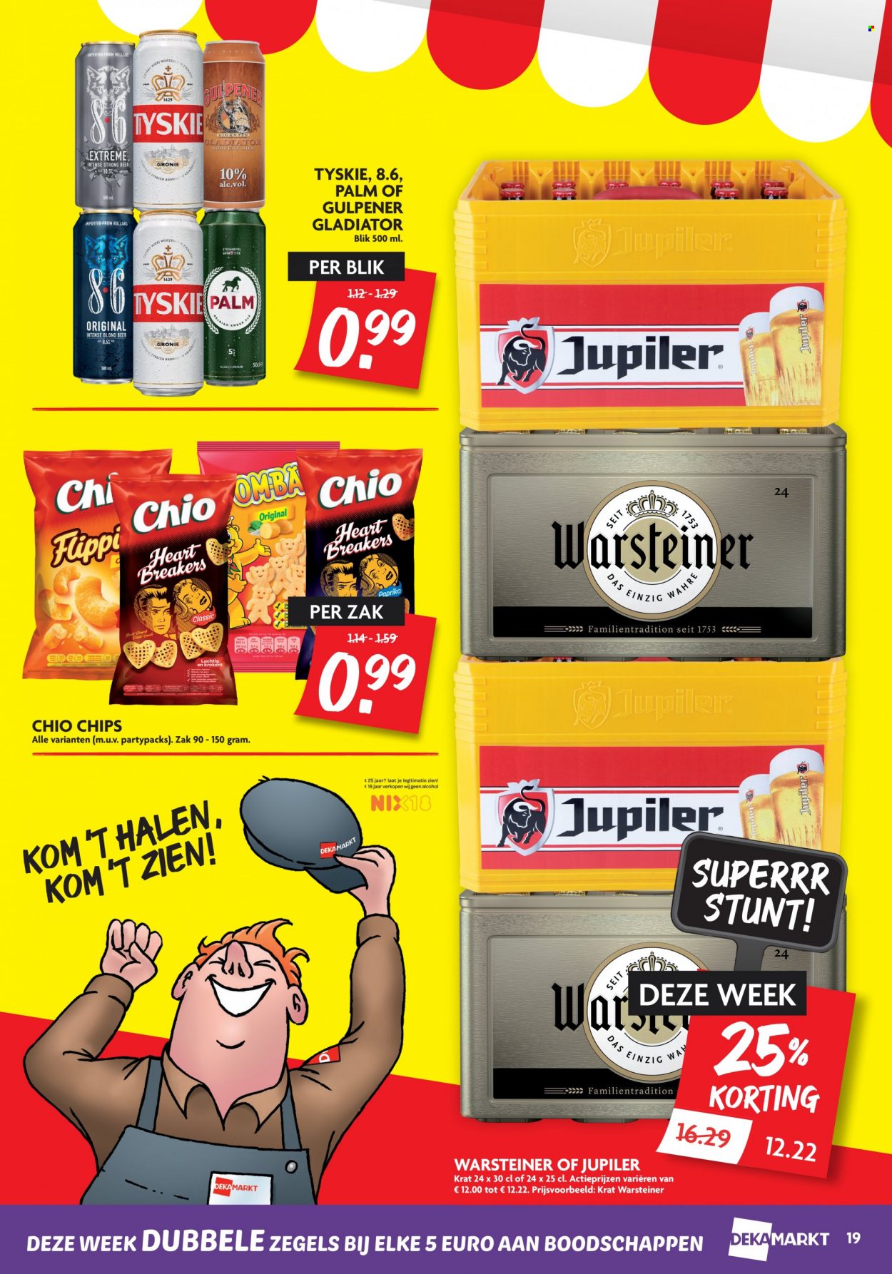 thumbnail - DekaMarkt-aanbieding - 2-1-2022 - 8-1-2022 -  producten in de aanbieding - Warsteiner, Jupiler, bier, chips, kom. Pagina 19.