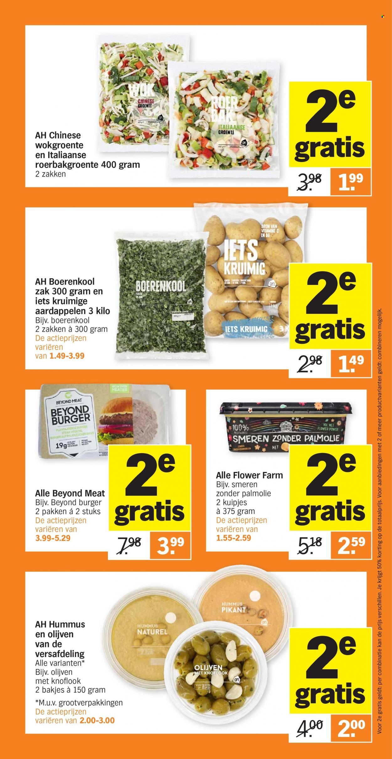 thumbnail - Albert Heijn-aanbieding - 3-1-2022 - 9-1-2022 -  producten in de aanbieding - steak, aardappelen, boerenkool, hummus, olijven. Pagina 3.