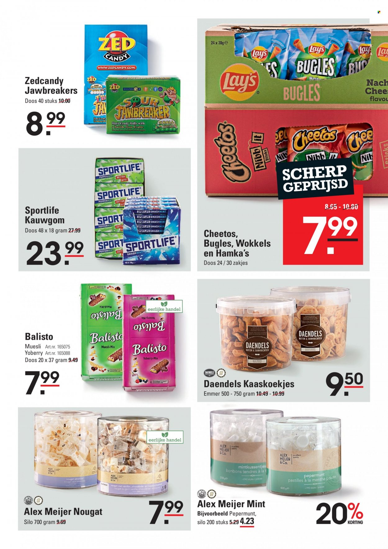 thumbnail - Sligro-aanbieding - 6-1-2022 - 24-1-2022 -  producten in de aanbieding - kaas, gum, chocolade, kauwgom, nougat, cheetos. Pagina 13.