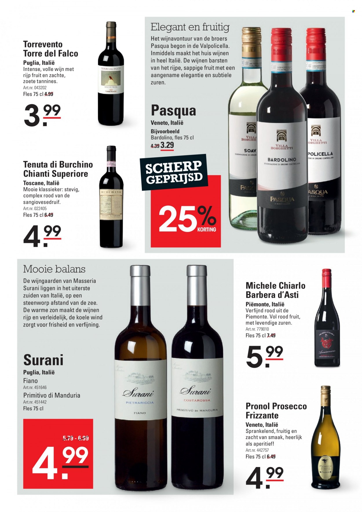 thumbnail - Sligro-aanbieding - 6-1-2022 - 24-1-2022 -  producten in de aanbieding - Barbera D'asti, Chianti, prosecco, Valpolicella, wijn. Pagina 3.