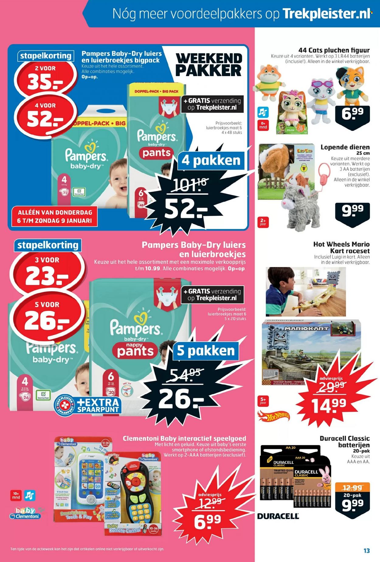 thumbnail - Trekpleister-aanbieding - 4-1-2022 - 9-1-2022 -  producten in de aanbieding - Clementoni, Hot Wheels, speelgoed. Pagina 13.
